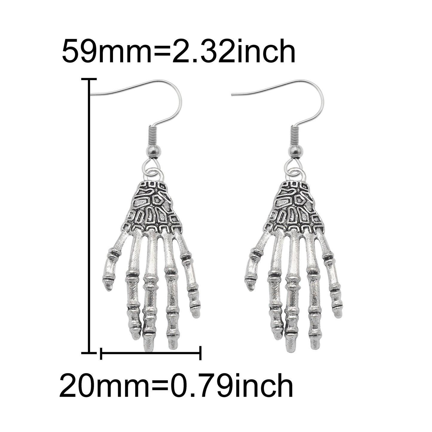 1 Pair Antique Silver Color Halloween Dangle Earrings Moon Bat Skull Designed Alloy Hook Ear Women Hypoallergenic Earring Jewelry for Daily Use & Festival Gifts