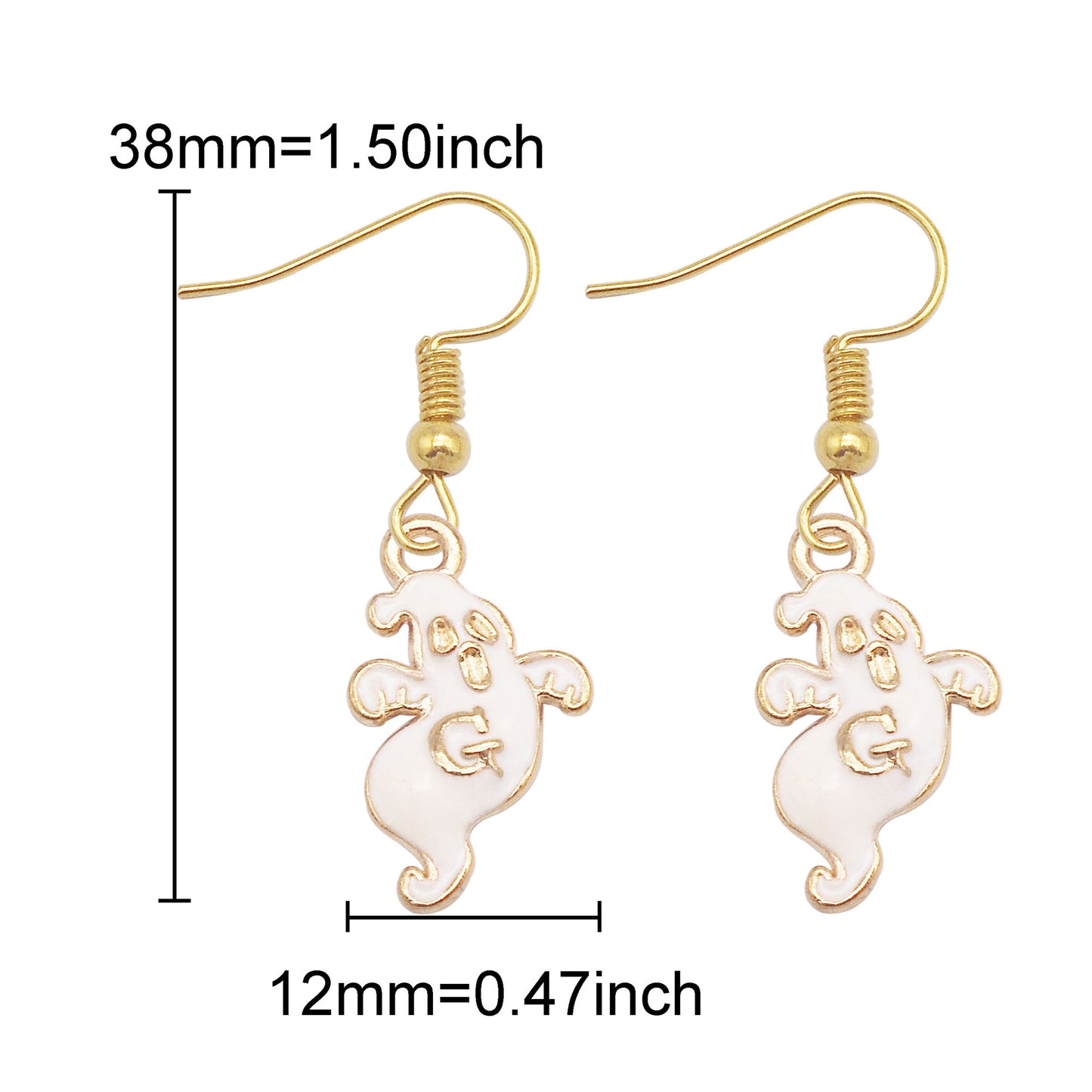 1 Pair Multi-Style Hypoallergenic Halloween Dangle Earrings Alloy Enamel Ghost, Bats, Owls Designed French Hook Earring for Women Ladies Daily & Party Use