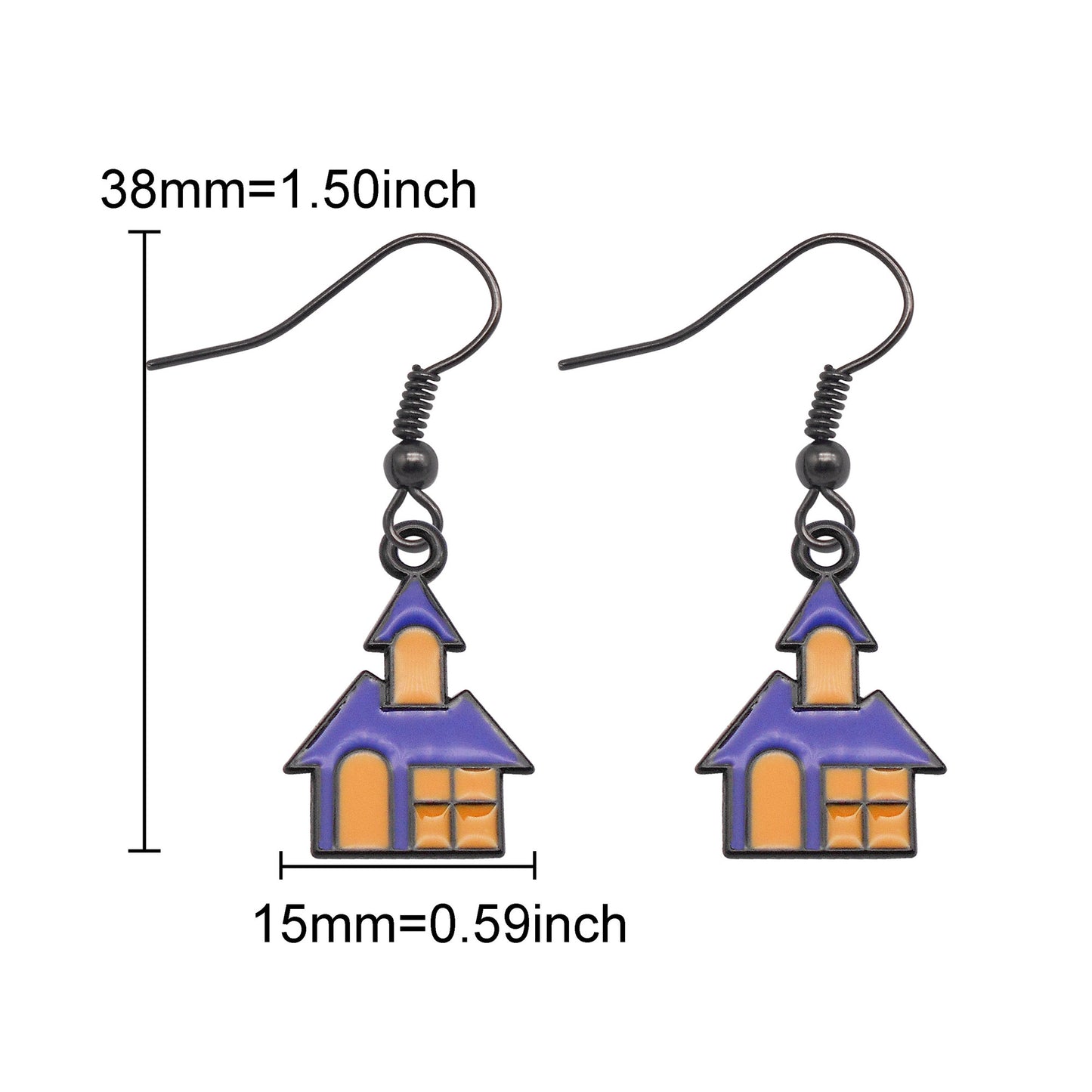 1 Pair Multi-Style Hypoallergenic Halloween Dangle Earrings Alloy Enamel Ghost, Bats, Owls Designed French Hook Earring for Women Ladies Daily & Party Use