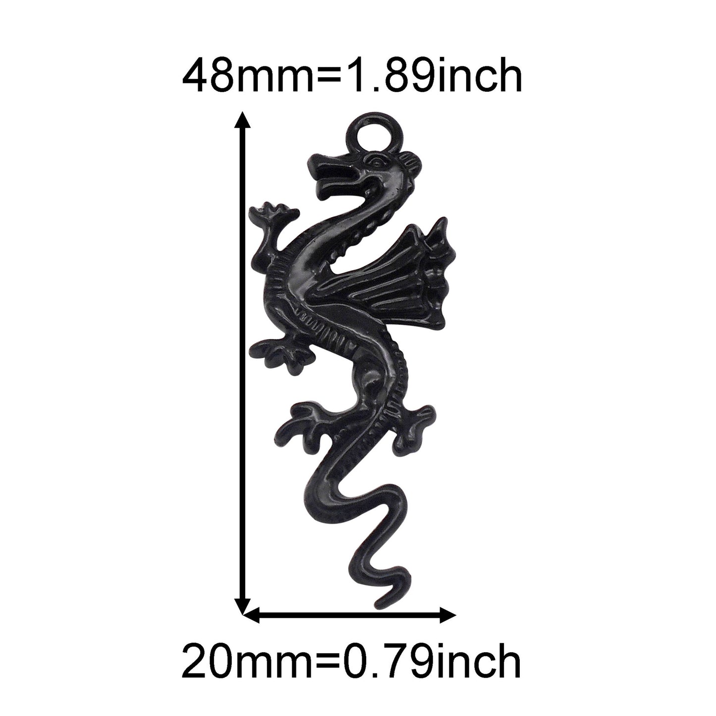 8PCS Quality Plated Black Punk Hip-hop Charms Metal Owl, Smile Face, Dragon, Bat, Leopard & Dragon Head, Scorpion, Octopus Pendants DIY Jewelry Making Supplies Crafts Decor