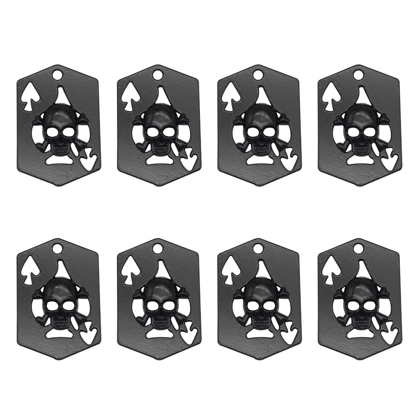 8PCS Quality Plated Black Punk Hip-hop Charms Metal Owl, Smile Face, Dragon, Bat, Leopard & Dragon Head, Scorpion, Octopus Pendants DIY Jewelry Making Supplies Crafts Decor