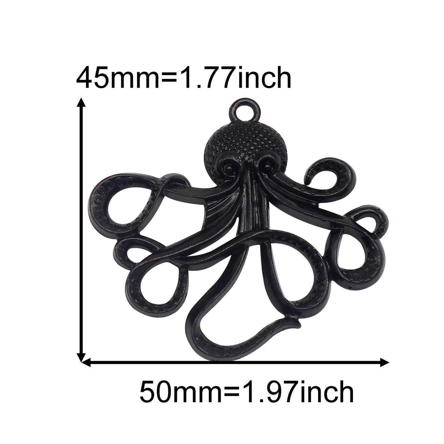8PCS Quality Plated Black Punk Hip-hop Charms Metal Owl, Smile Face, Dragon, Bat, Leopard & Dragon Head, Scorpion, Octopus Pendants DIY Jewelry Making Supplies Crafts Decor