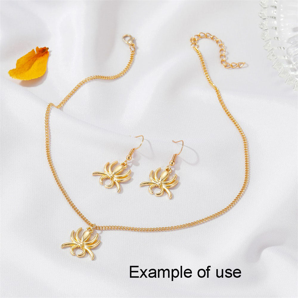 20PCS Quality Plated Golden Spider Bat Charms Metal Halloween Pumpkin Cobweb Pendant for Jewelry Making DIY Crafts Decor