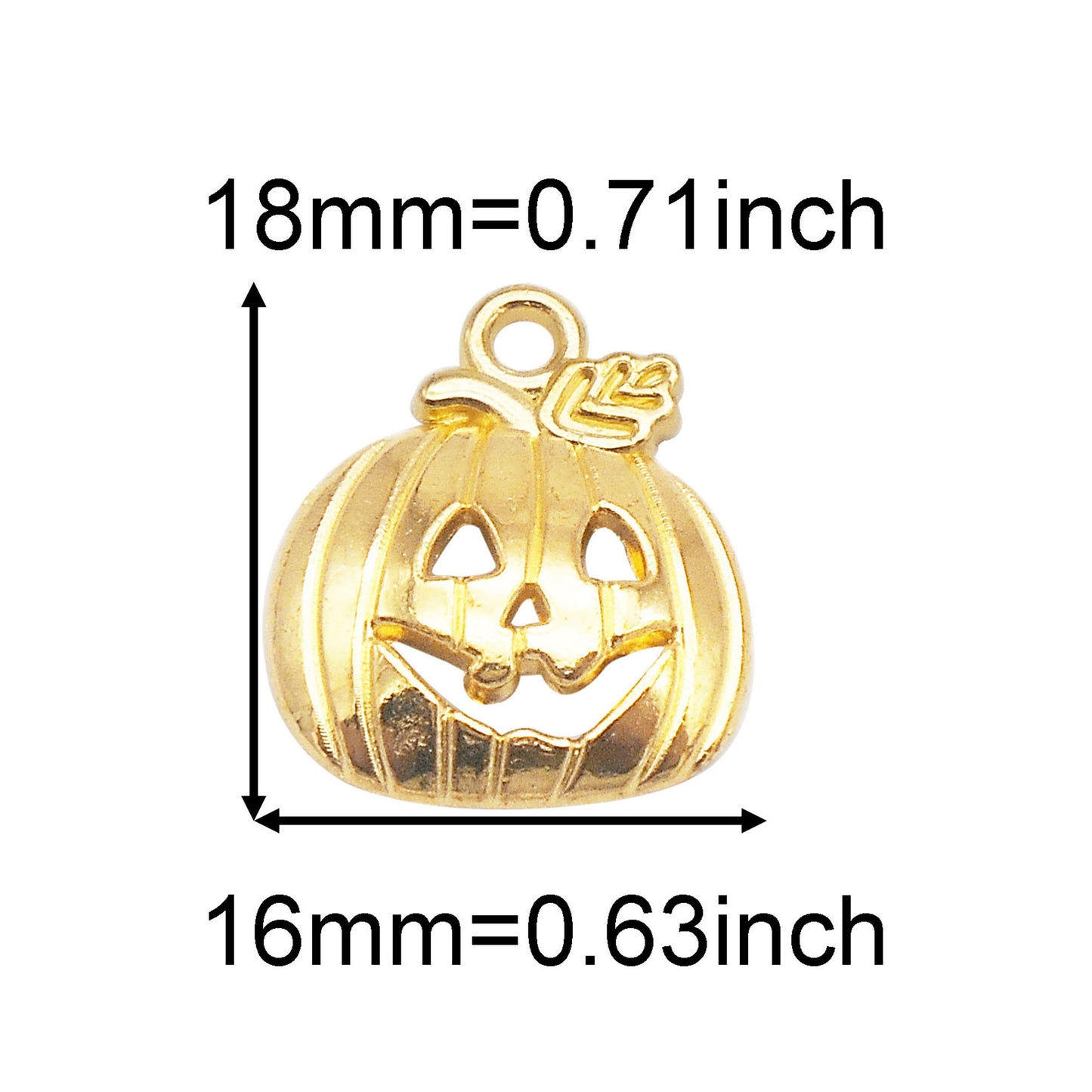 20PCS Quality Plated Golden Spider Bat Charms Metal Halloween Pumpkin Cobweb Pendant for Jewelry Making DIY Crafts Decor