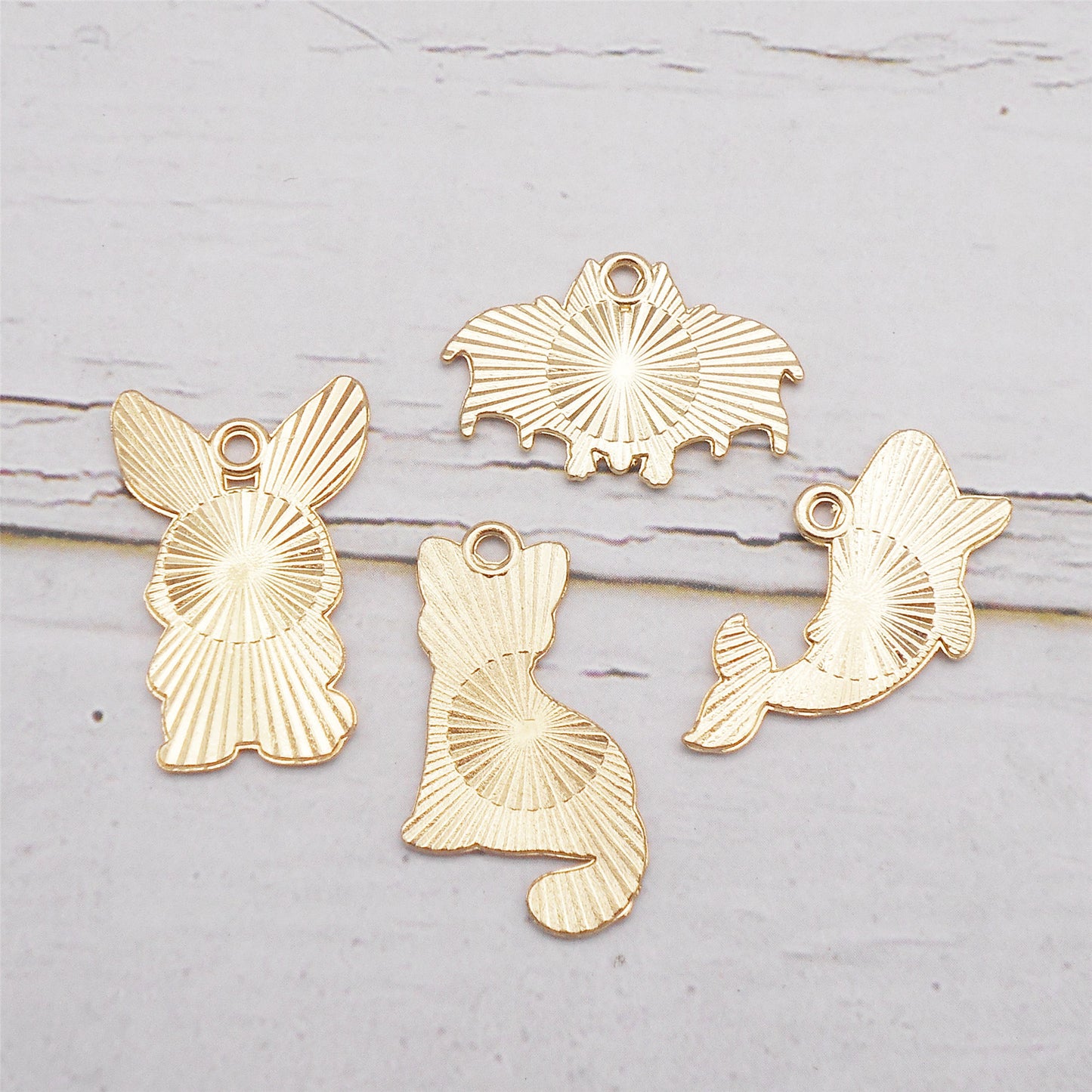 8Pcs Golden Bezel Halloween Animal Charms Enamel Alloy Whale Cat Rabbit Bat Pendants Gothic Style Dangle with Skeletal Elements for DIY Jewelry Making Crafts Decor
