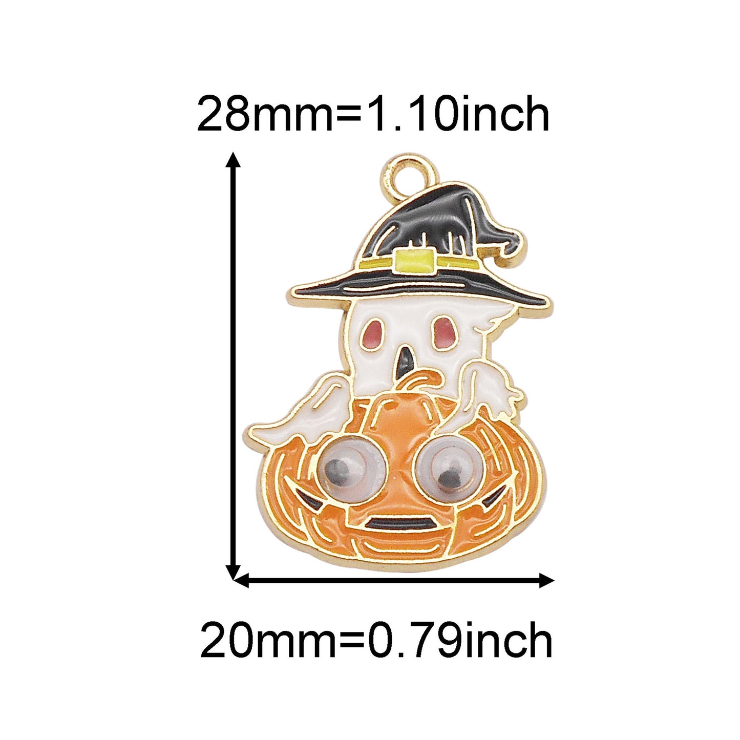 15Pcs Enamel Halloween Charms Metal Witch Cat Spider Ghost Pendants for DIY Jewelry Making Necklace Bracelet Earrings Decor