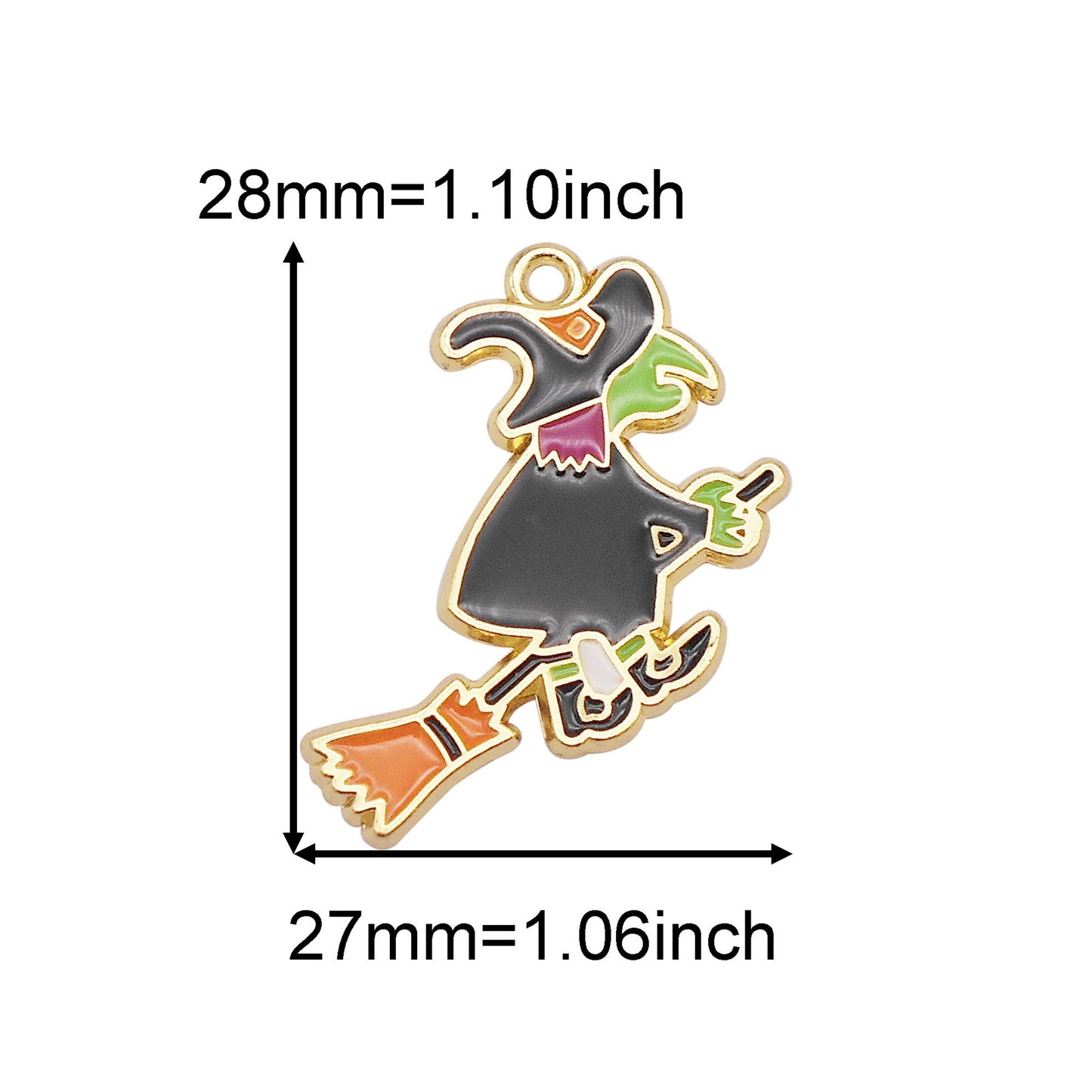 15Pcs Enamel Halloween Charms Metal Witch Cat Spider Ghost Pendants for DIY Jewelry Making Necklace Bracelet Earrings Decor