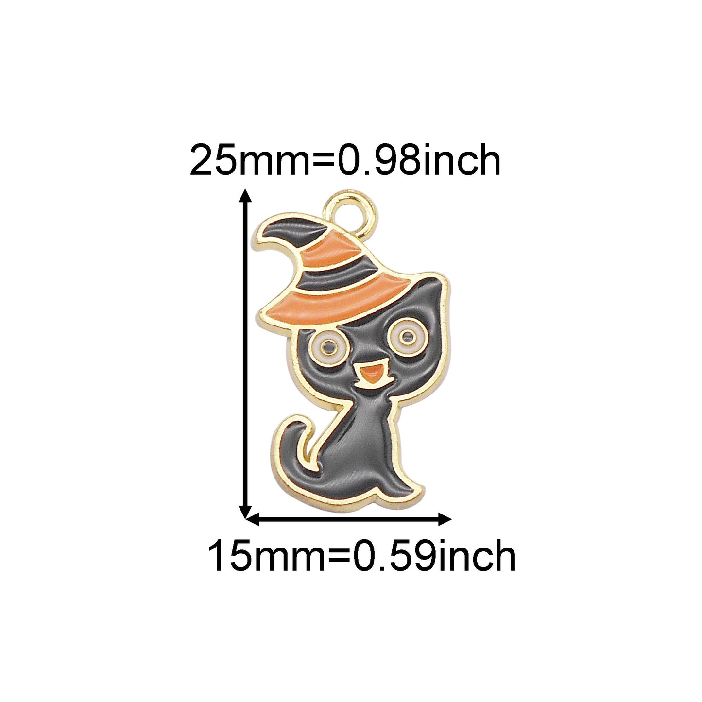 15Pcs Enamel Halloween Charms Metal Witch Cat Spider Ghost Pendants for DIY Jewelry Making Necklace Bracelet Earrings Decor