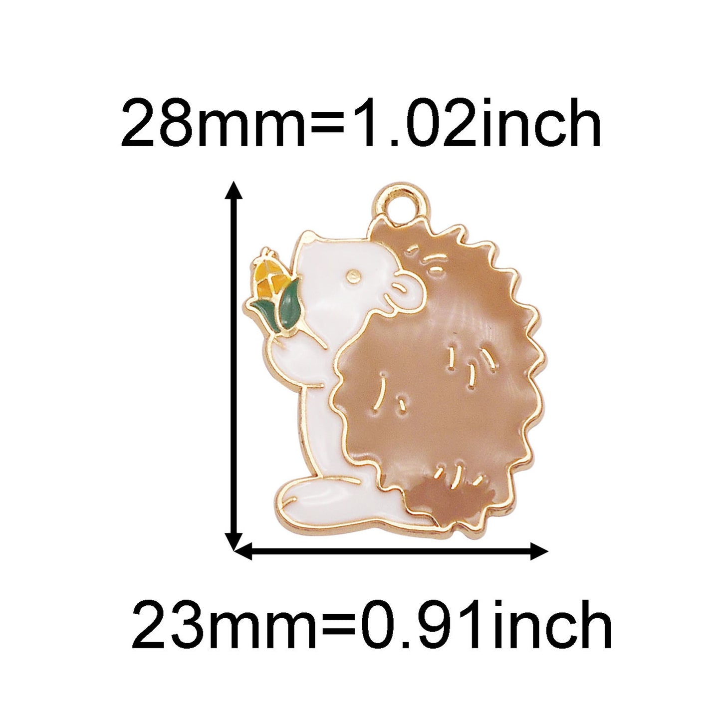 7Pcs Golden Bezel Autumn Hedgehogs Scarecrow Charms Fall-Themed Squirrel Maple Wheat Ear Pendants for DIY Jewelry Making Crafts Decor