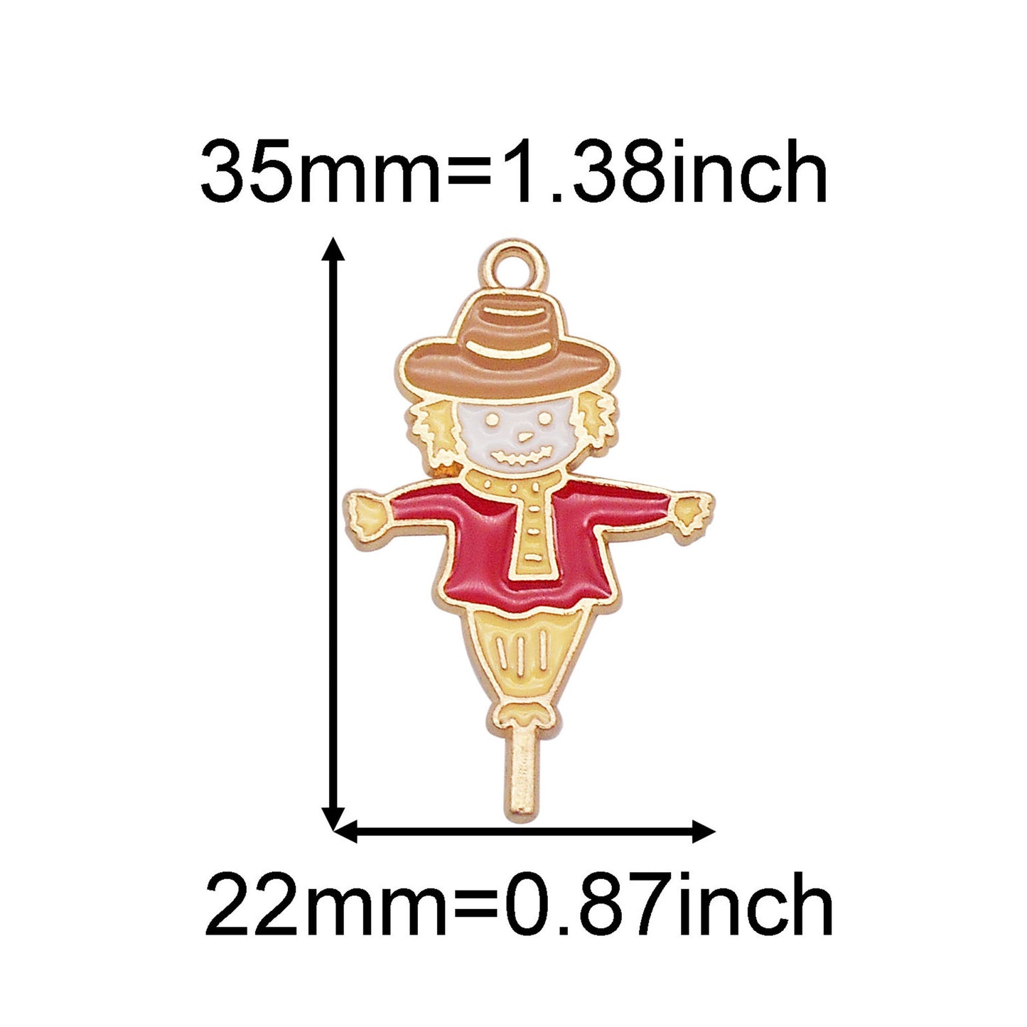 7Pcs Golden Bezel Autumn Hedgehogs Scarecrow Charms Fall-Themed Squirrel Maple Wheat Ear Pendants for DIY Jewelry Making Crafts Decor