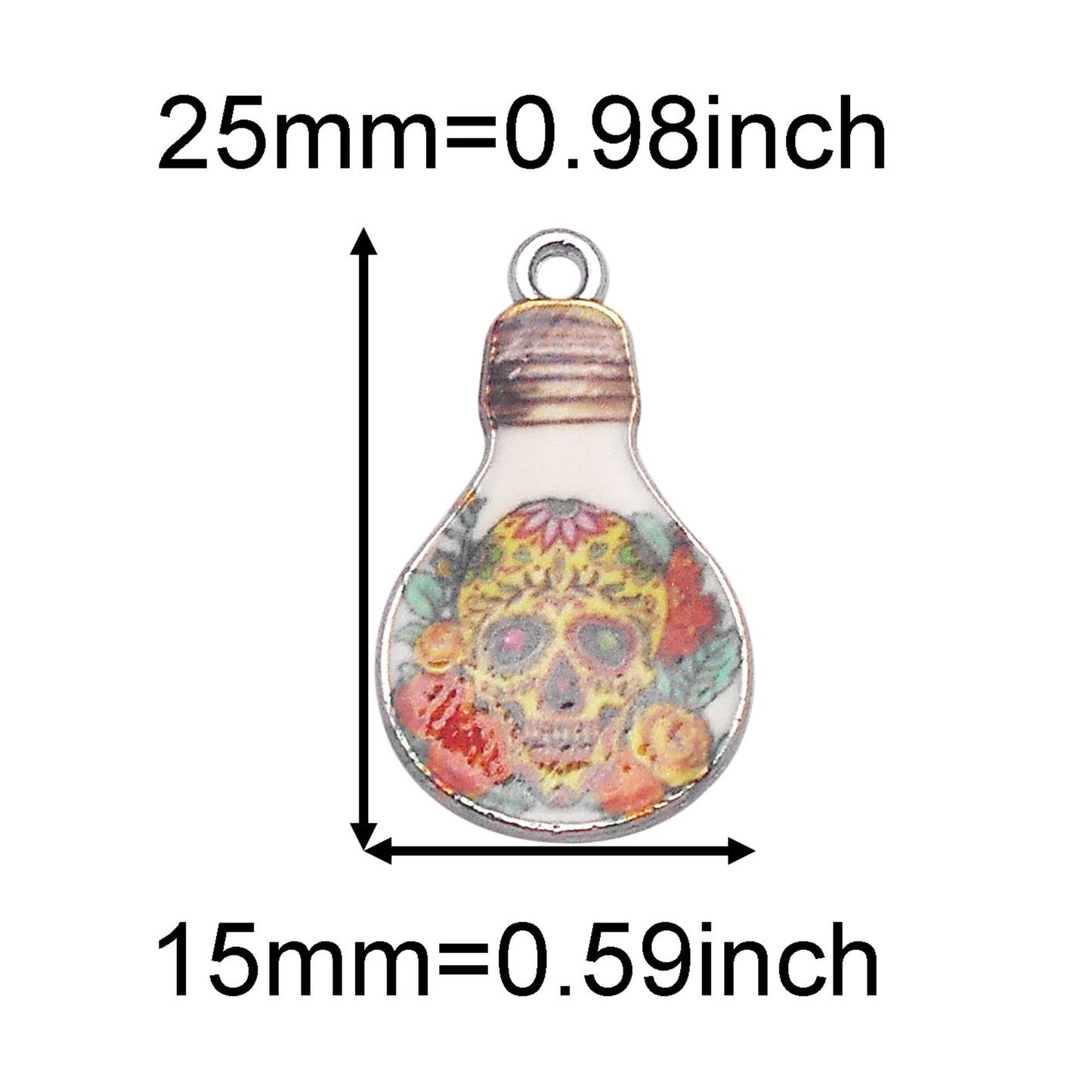 5Pcs 25x15mm Metal Bulb Pendants Cat, Fish, Skull Charm for DIY Jewelry Making Necklace Bracelet Earrings Findings Craft Decor Supplies