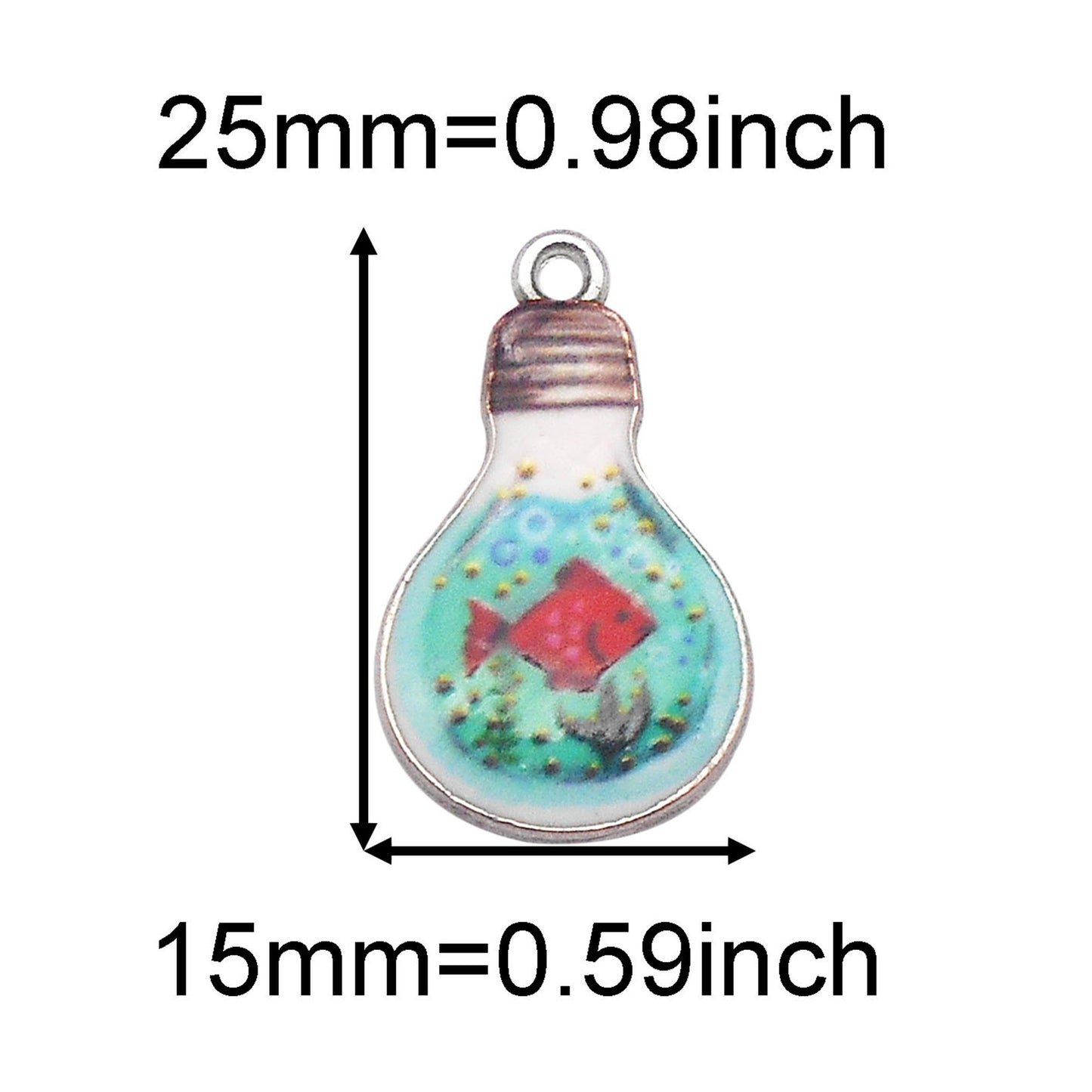 5Pcs 25x15mm Metal Bulb Pendants Cat, Fish, Skull Charm for DIY Jewelry Making Necklace Bracelet Earrings Findings Craft Decor Supplies