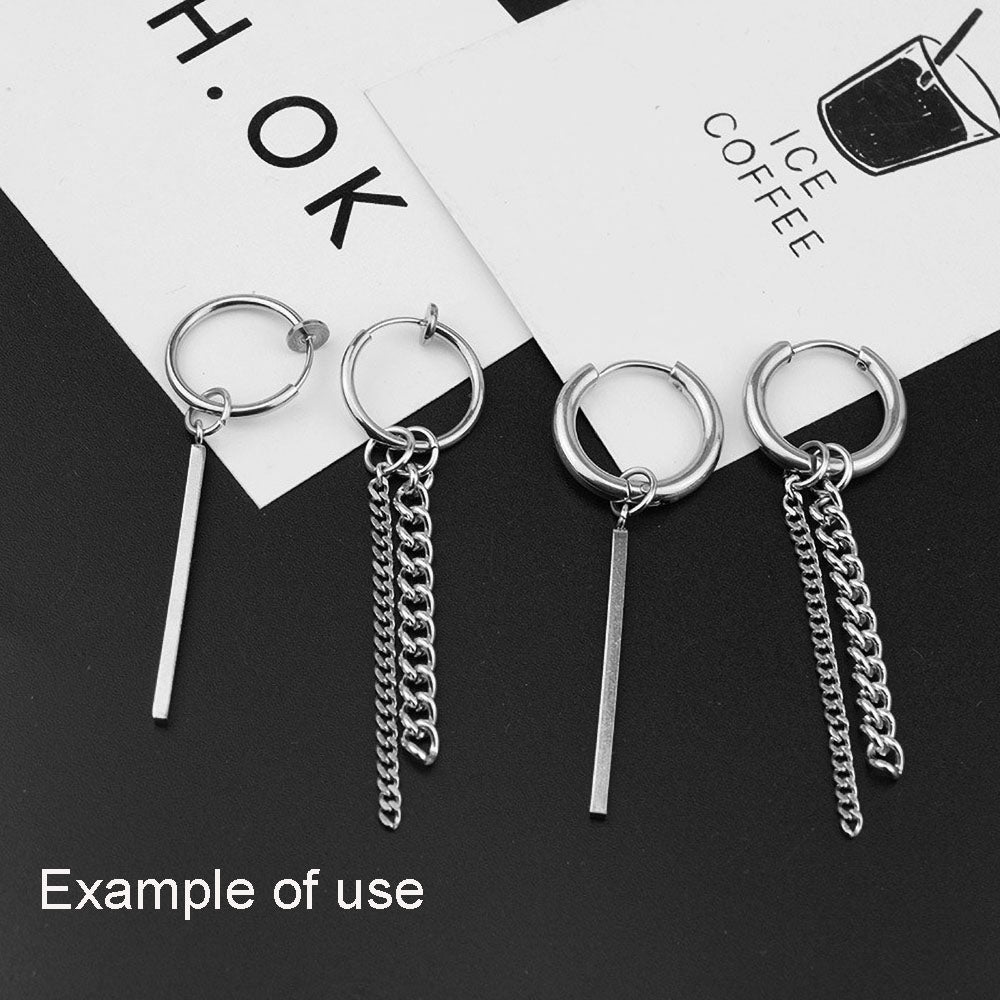 8Pcs 32.5x3mm Stainless Steel Geometric Bar Charms Minimalist Rectangular Stick Pendant for DIY Jewelry Making
