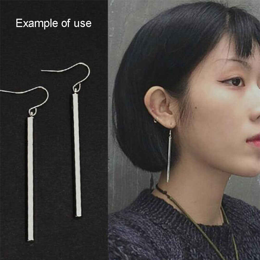 8Pcs 32.5x3mm Stainless Steel Geometric Bar Charms Minimalist Rectangular Stick Pendant for DIY Jewelry Making