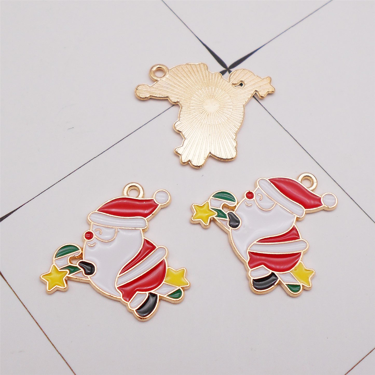 12Pcs Enamel Christmas Theme Charms Metal Mini Santa Claus Cute Snowman Pendants for Necklace Bracelet Earrings Making Accessories DIY Crafts Decor