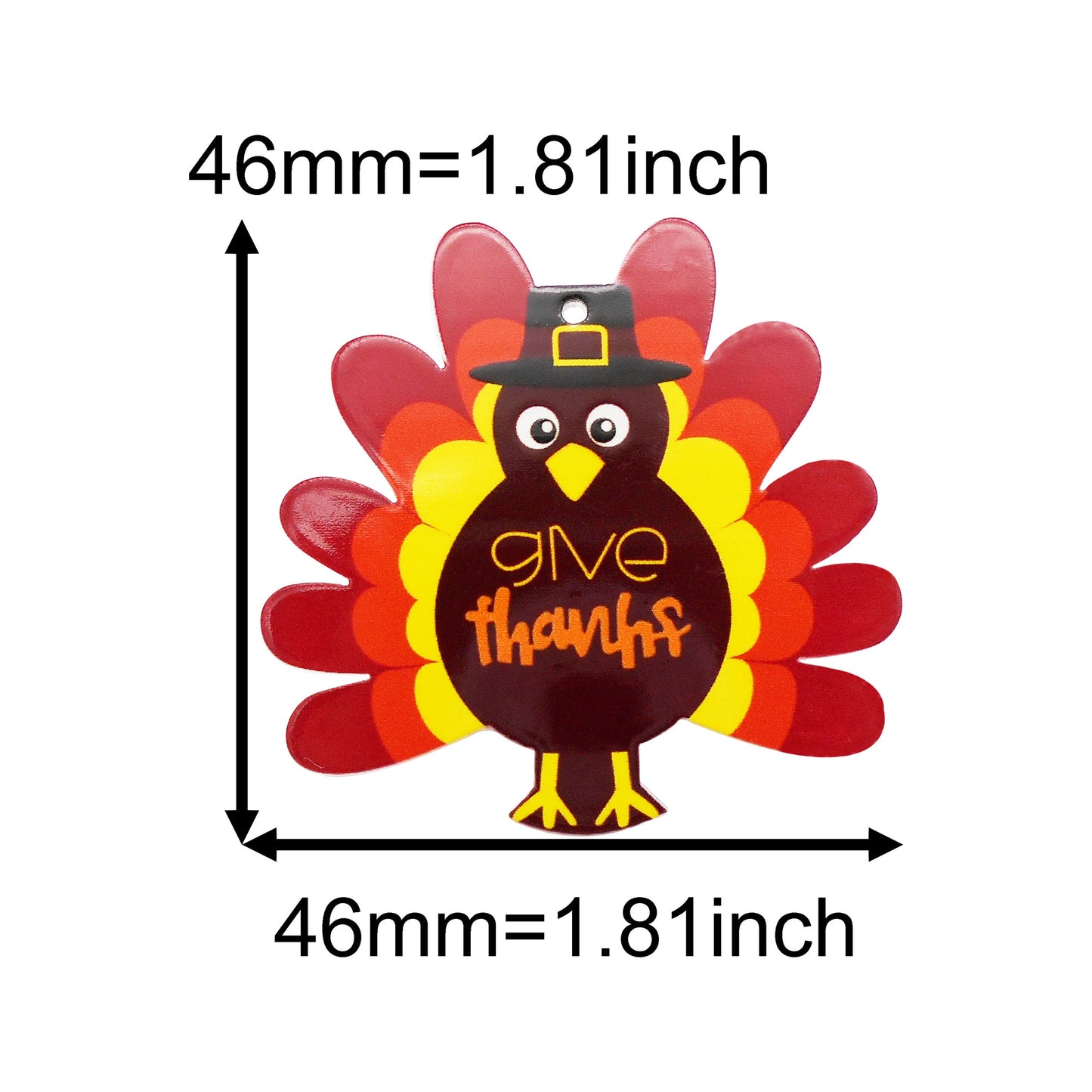 6Pcs Thanksgiving Turkey Charms Acrylic Material for DIY Pendant Jewelry Making Party Decor Crafts Supplies