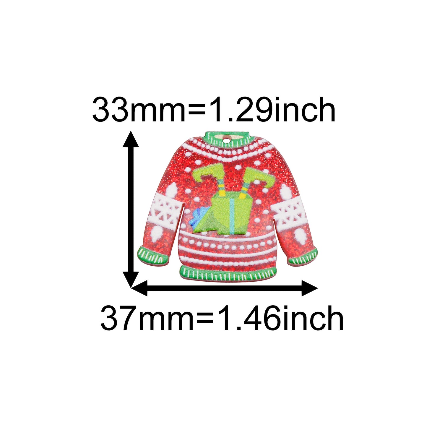 10Pcs Resin Christmas Series Charms Acrylic Car Clothes Shaped Dangle for DIY Pendant Jewelry Making Crafts Decor