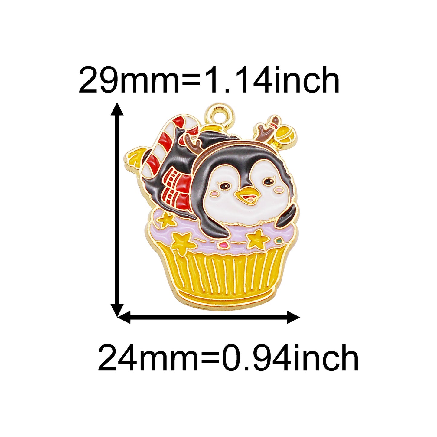 Christmas Penguin & Cat Pendants - 4/5/9Pcs Enamel Metal Charms for DIY Jewelry, Keyring, Decor & Craft Accessories