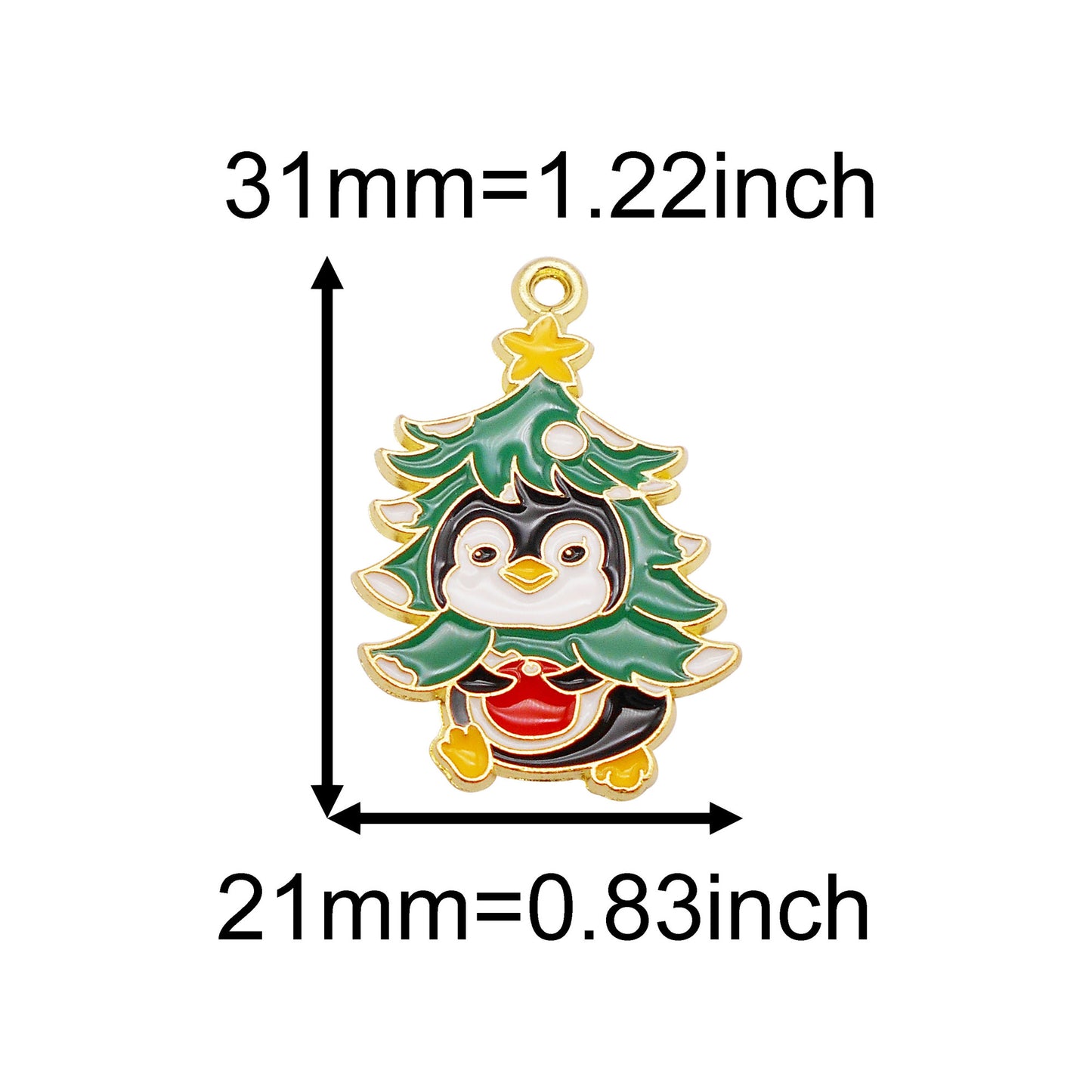 Christmas Penguin & Cat Pendants - 4/5/9Pcs Enamel Metal Charms for DIY Jewelry, Keyring, Decor & Craft Accessories