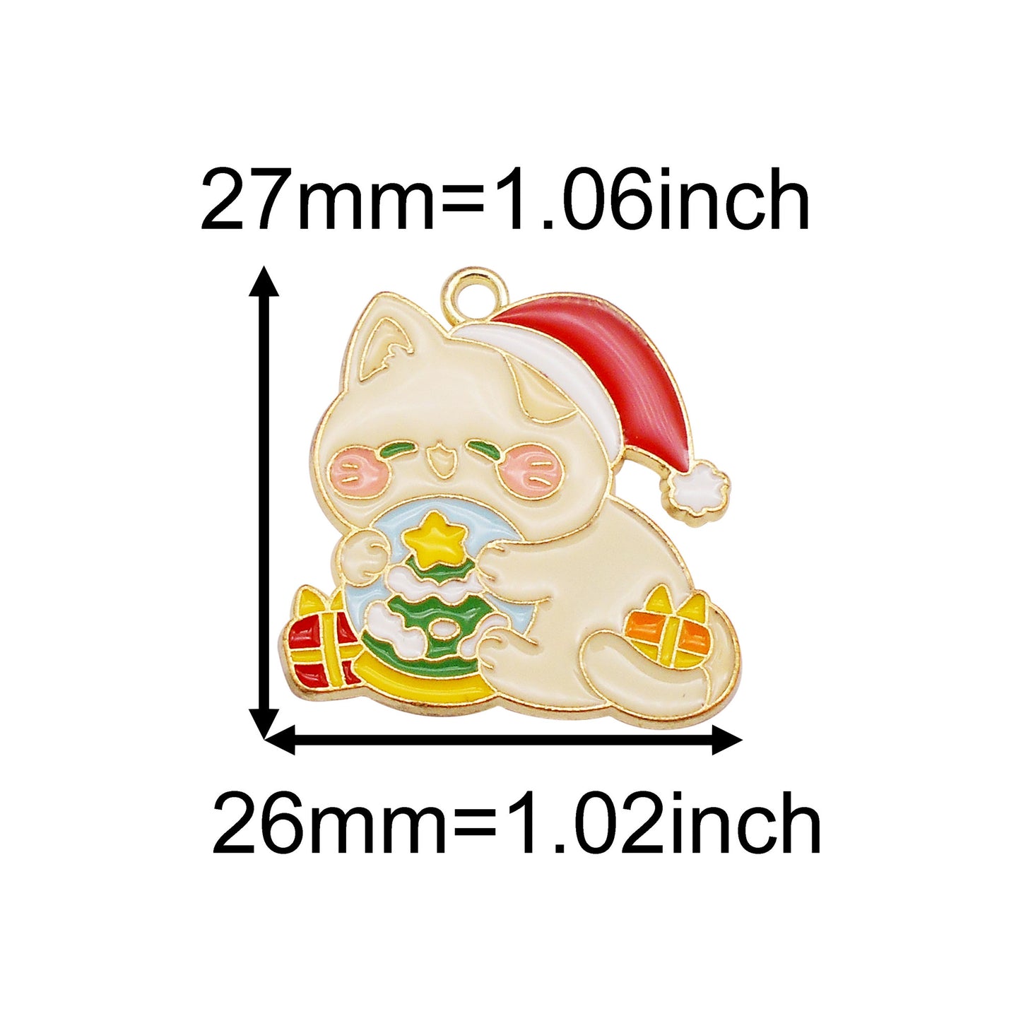 Christmas Penguin & Cat Pendants - 4/5/9Pcs Enamel Metal Charms for DIY Jewelry, Keyring, Decor & Craft Accessories