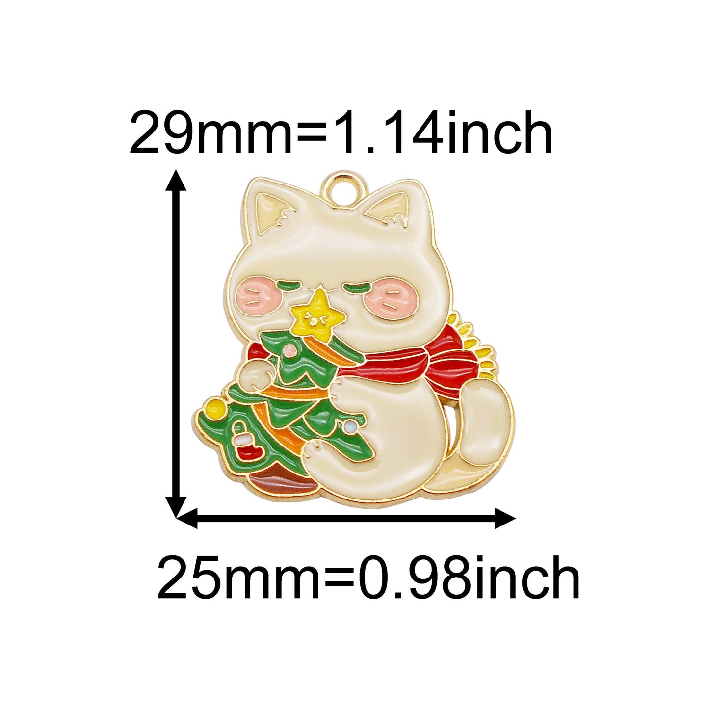 Christmas Penguin & Cat Pendants - 4/5/9Pcs Enamel Metal Charms for DIY Jewelry, Keyring, Decor & Craft Accessories