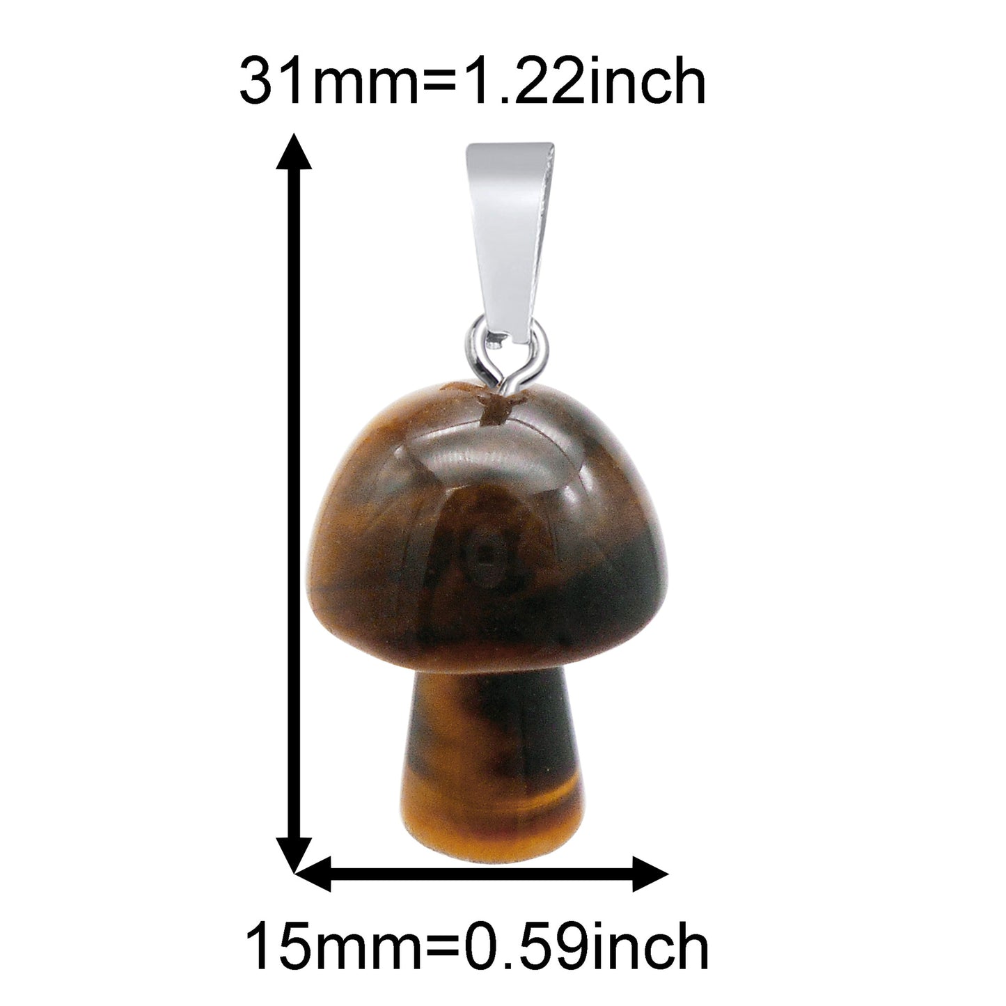 2Pcs Natural Agate Mushroom Pendants - 21x15mm Semi-Precious Stone Charms for DIY Jewelry Making Art Crafts Decor