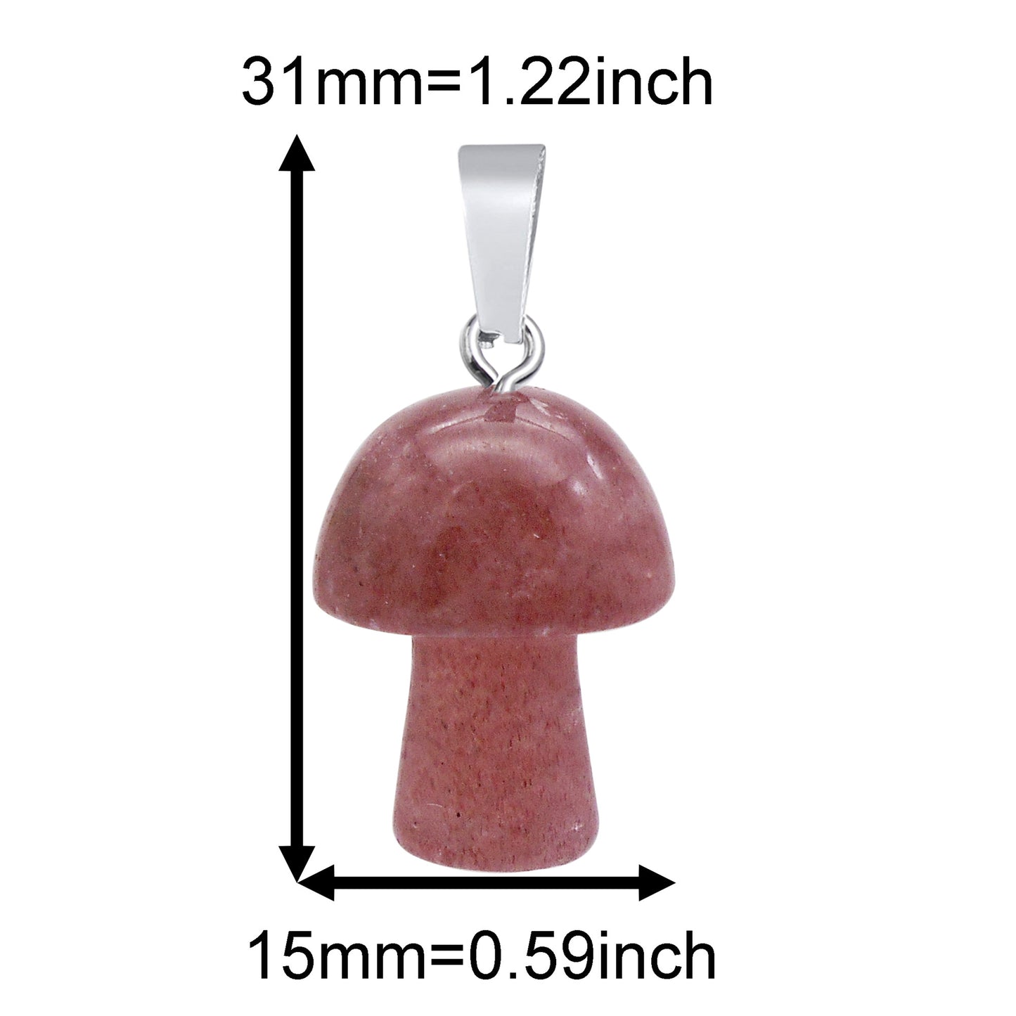 2Pcs Natural Agate Mushroom Pendants - 21x15mm Semi-Precious Stone Charms for DIY Jewelry Making Art Crafts Decor