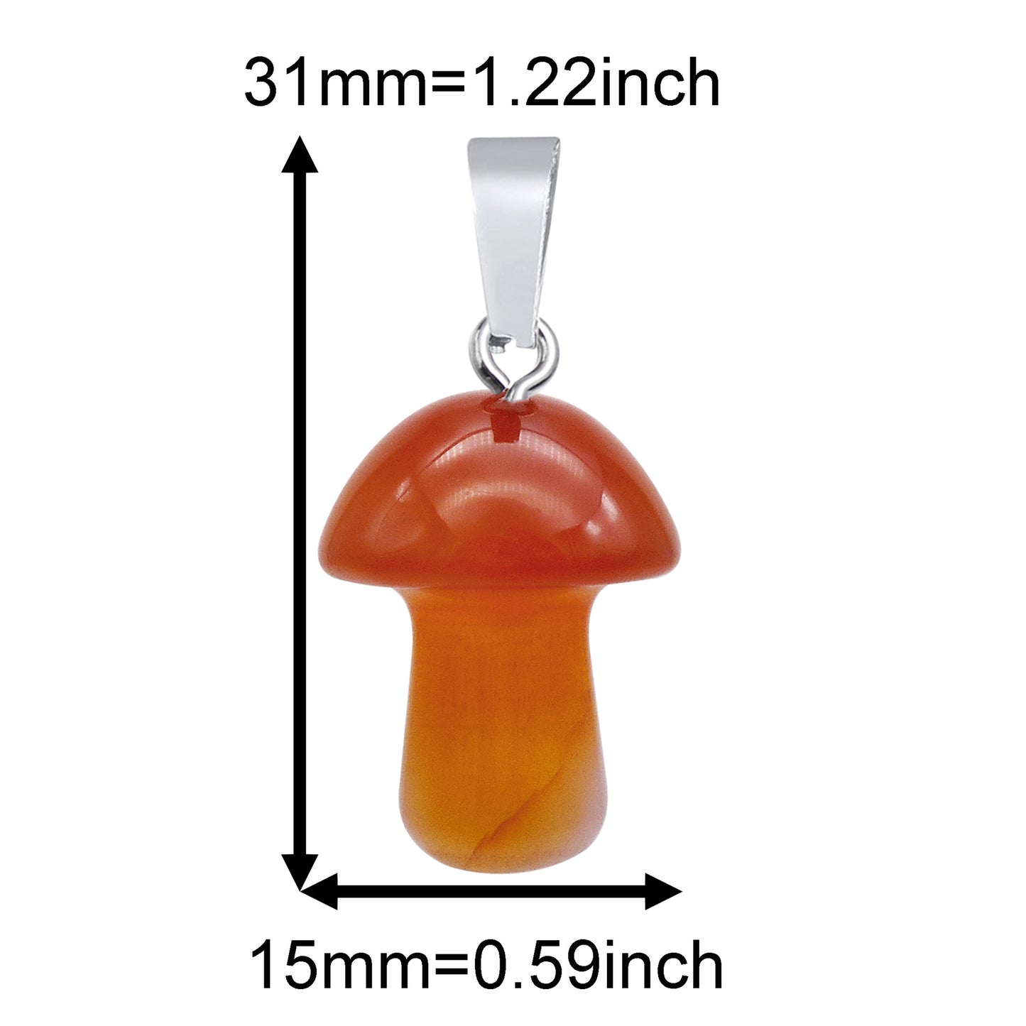 2Pcs Natural Agate Mushroom Pendants - 21x15mm Semi-Precious Stone Charms for DIY Jewelry Making Art Crafts Decor