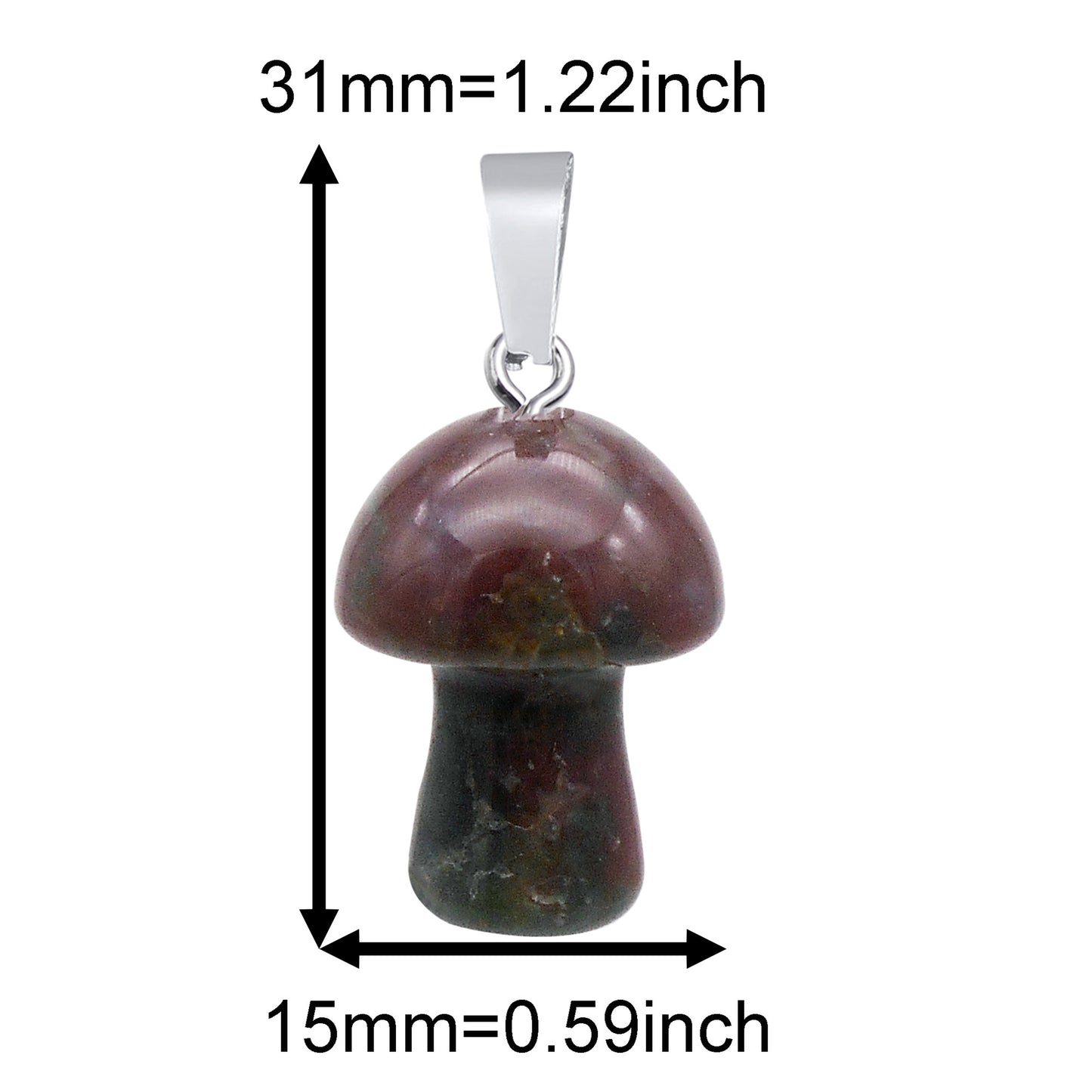 2Pcs Natural Agate Mushroom Pendants - 21x15mm Semi-Precious Stone Charms for DIY Jewelry Making Art Crafts Decor