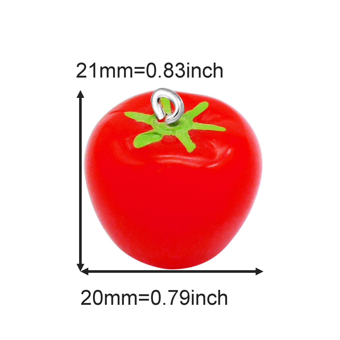 10Pcs Red Chili & Tomato Charms Acrylic Cameo Fruit Vegetable Dangle for Pendant Jewelry Making DIY Crafts Keychain Phone Case Decor