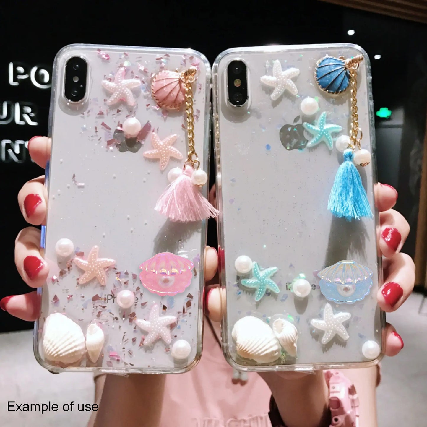 10Pcs 19x23mm Resin Seashells with Faux Pearl Decoration Plastic Seashell Charm Accessories for DIY Pendant Jewelry Making Phone Case Decor