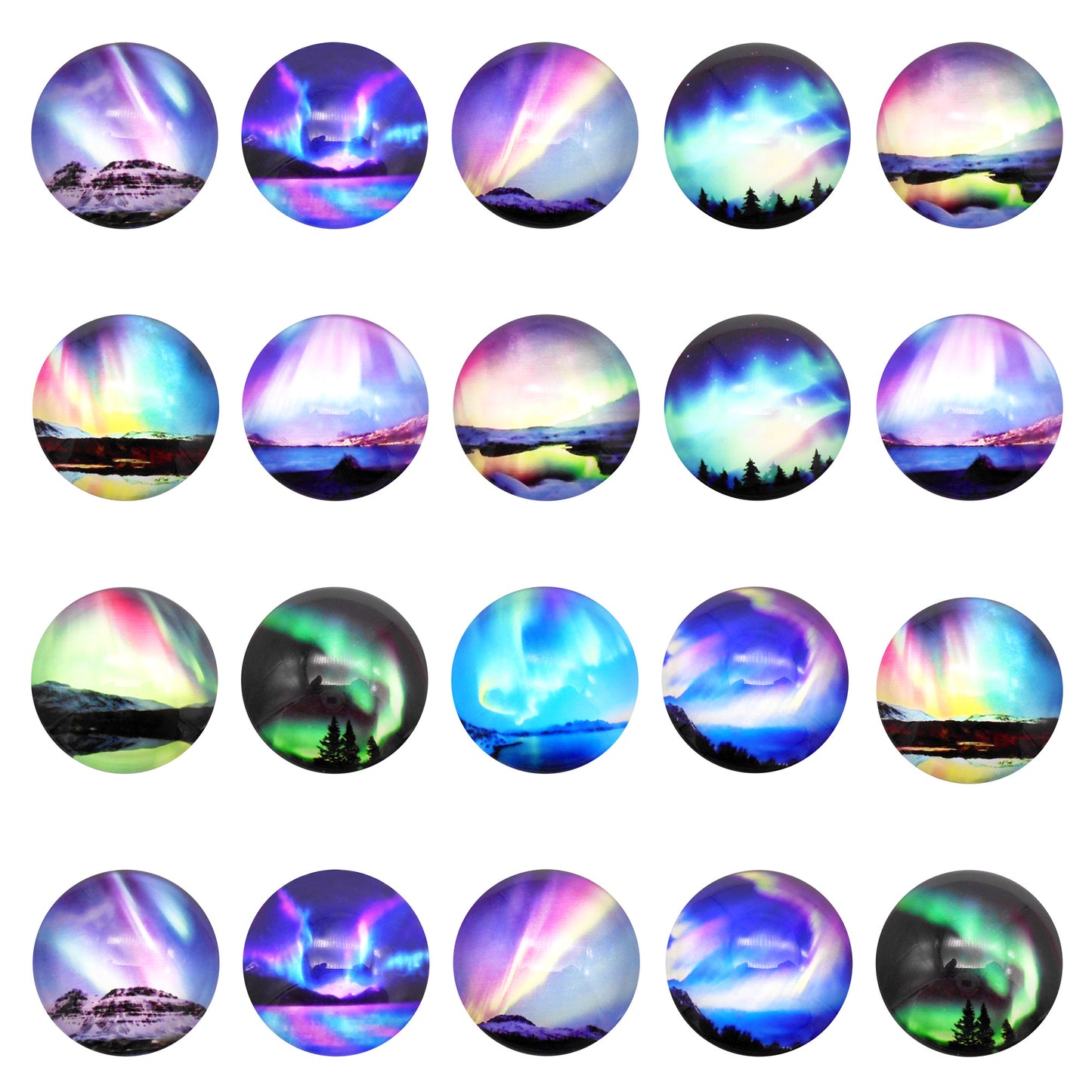 40Pcs Aurora Glass Cabochon Polar Light Oval Cabs 25X18mm for Jewelry Making Necklace Earrings Decoration Craft DIY Finding Accessories