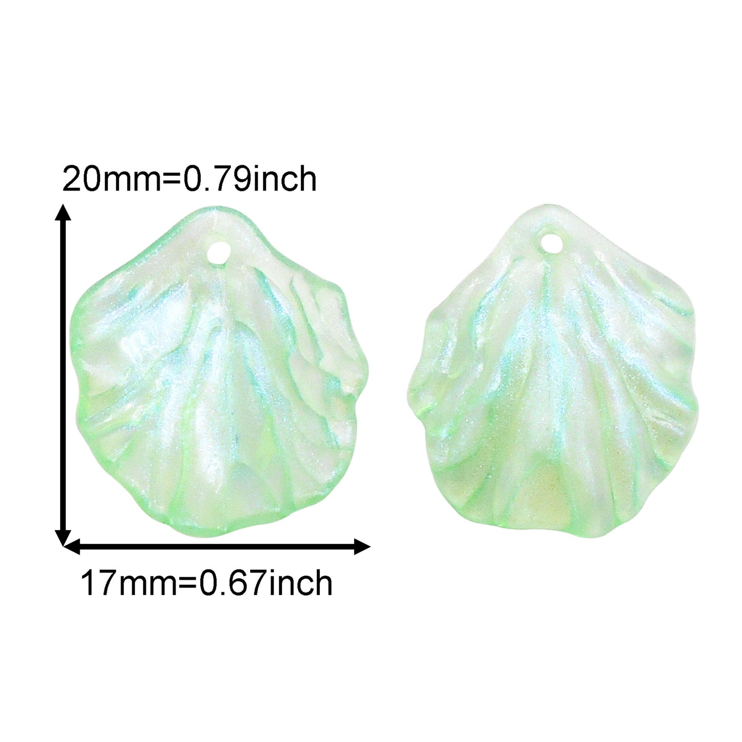 100Pcs Green Acrylic Leaf Charms Transparent Leaves Dangle for DIY Pendant Jewelry Making Phone Chain Crafts Decor
