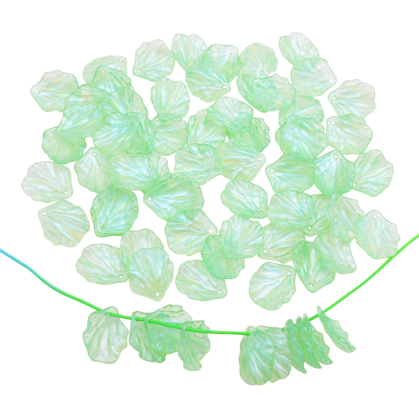 100Pcs Green Acrylic Leaf Charms Transparent Leaves Dangle for DIY Pendant Jewelry Making Phone Chain Crafts Decor