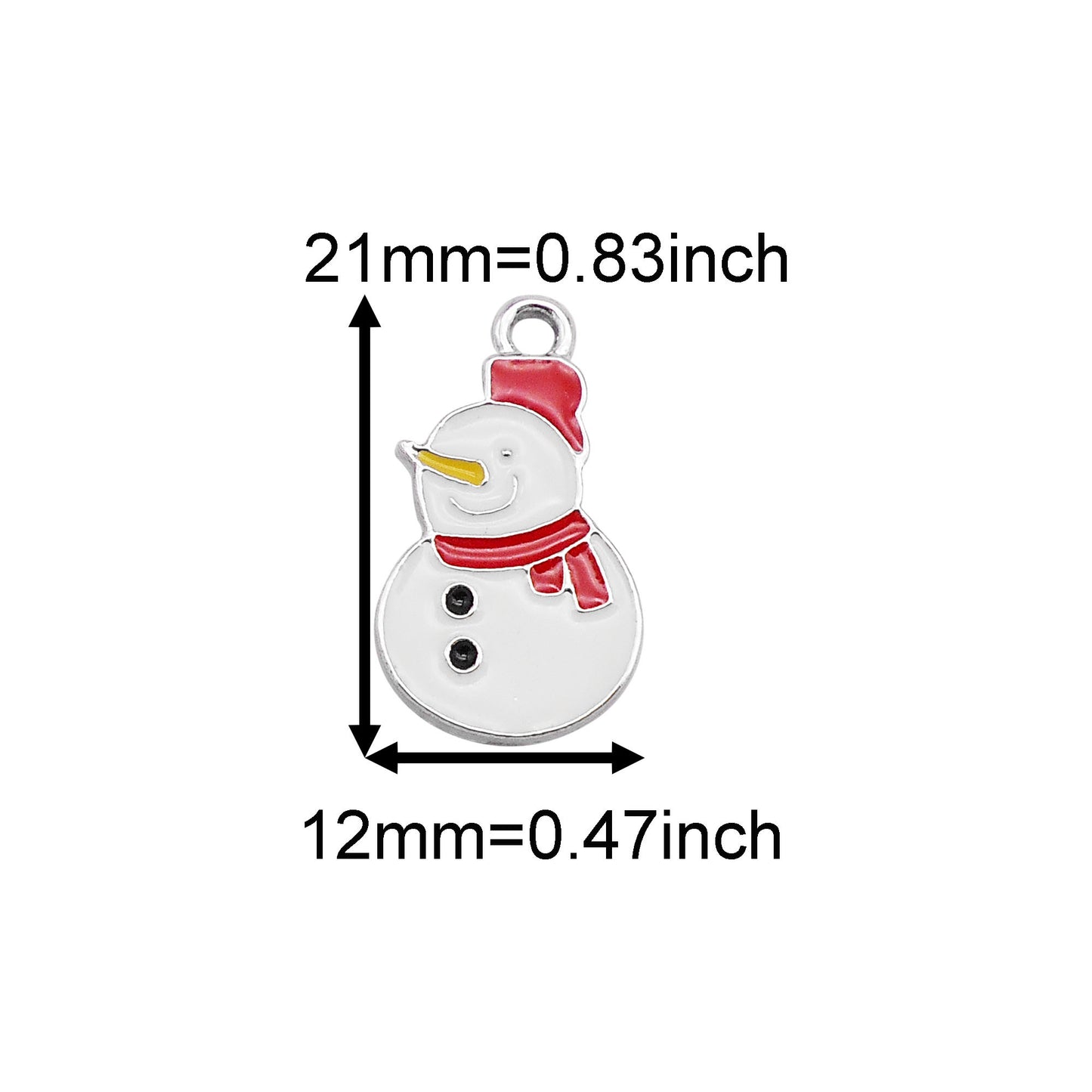 9Pcs Christmas Charms Pendants - Snowflake, Snowman, Bell, Elk - Metal Enamel DIY Jewelry Making Supplies for Necklace, Bracelet, Earrings, Crafts Decor