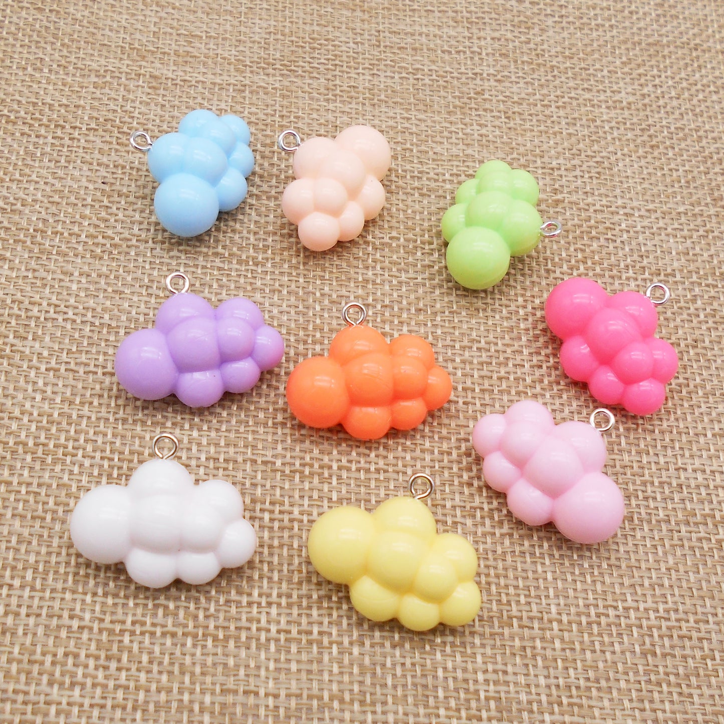 10Pcs Acrylic Cloud-Shaped Charms 3D Floating Cloud Pendants for DIY Jewelry Making Necklace Bracelet Earrings Decor Crafts Supplies
