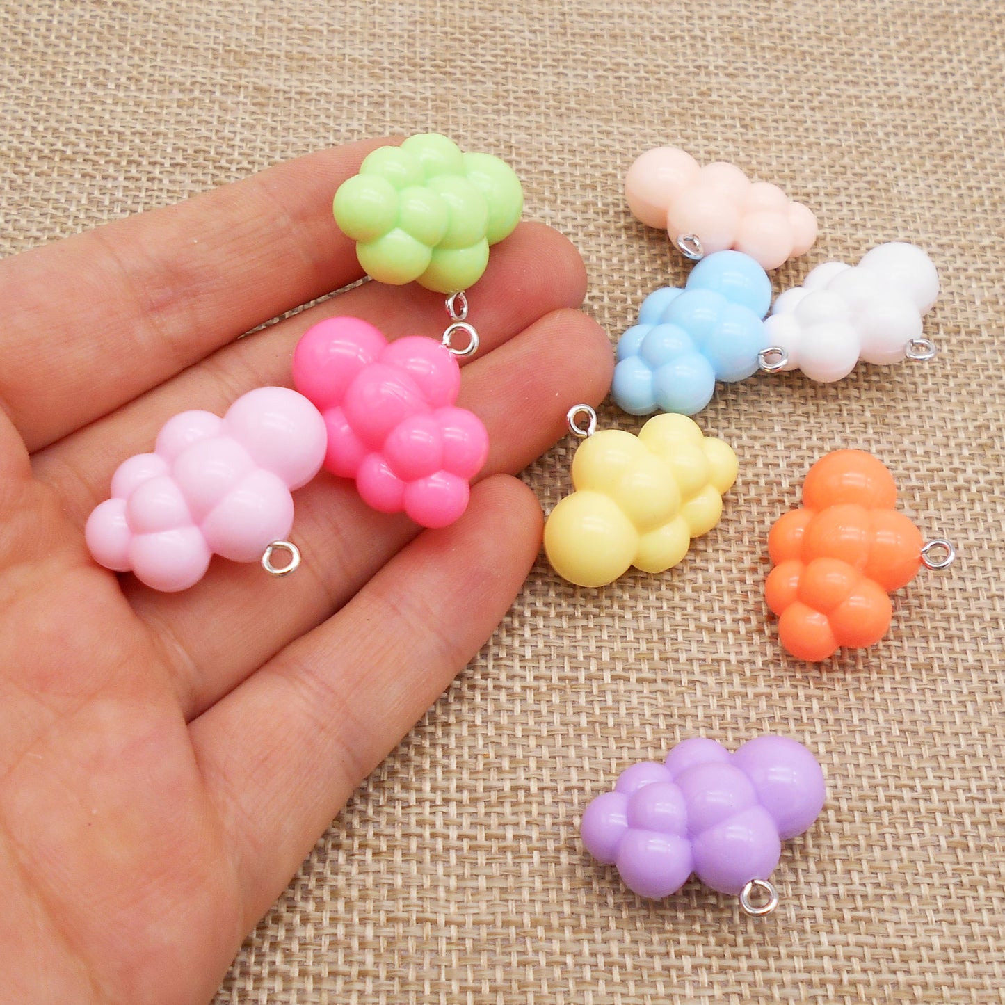 10Pcs Acrylic Cloud-Shaped Charms 3D Floating Cloud Pendants for DIY Jewelry Making Necklace Bracelet Earrings Decor Crafts Supplies
