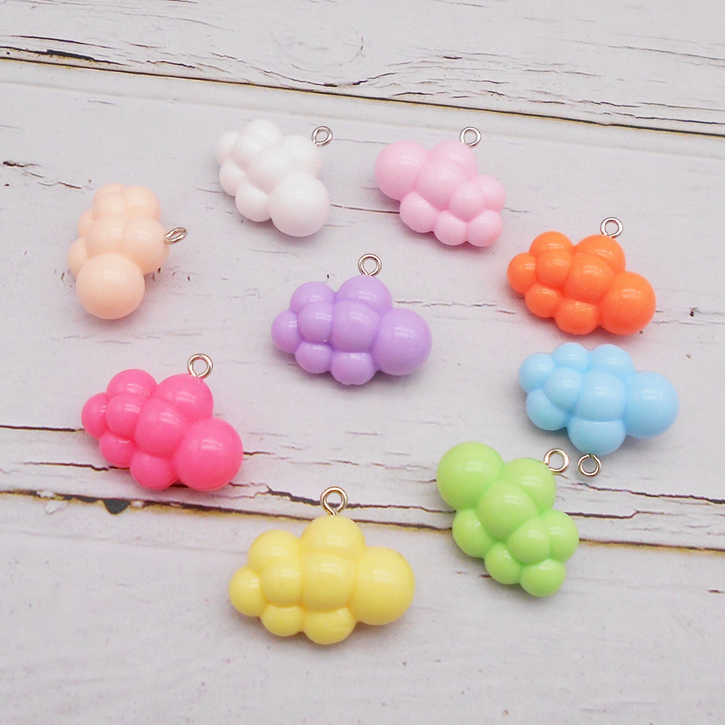 10Pcs Acrylic Cloud-Shaped Charms 3D Floating Cloud Pendants for DIY Jewelry Making Necklace Bracelet Earrings Decor Crafts Supplies
