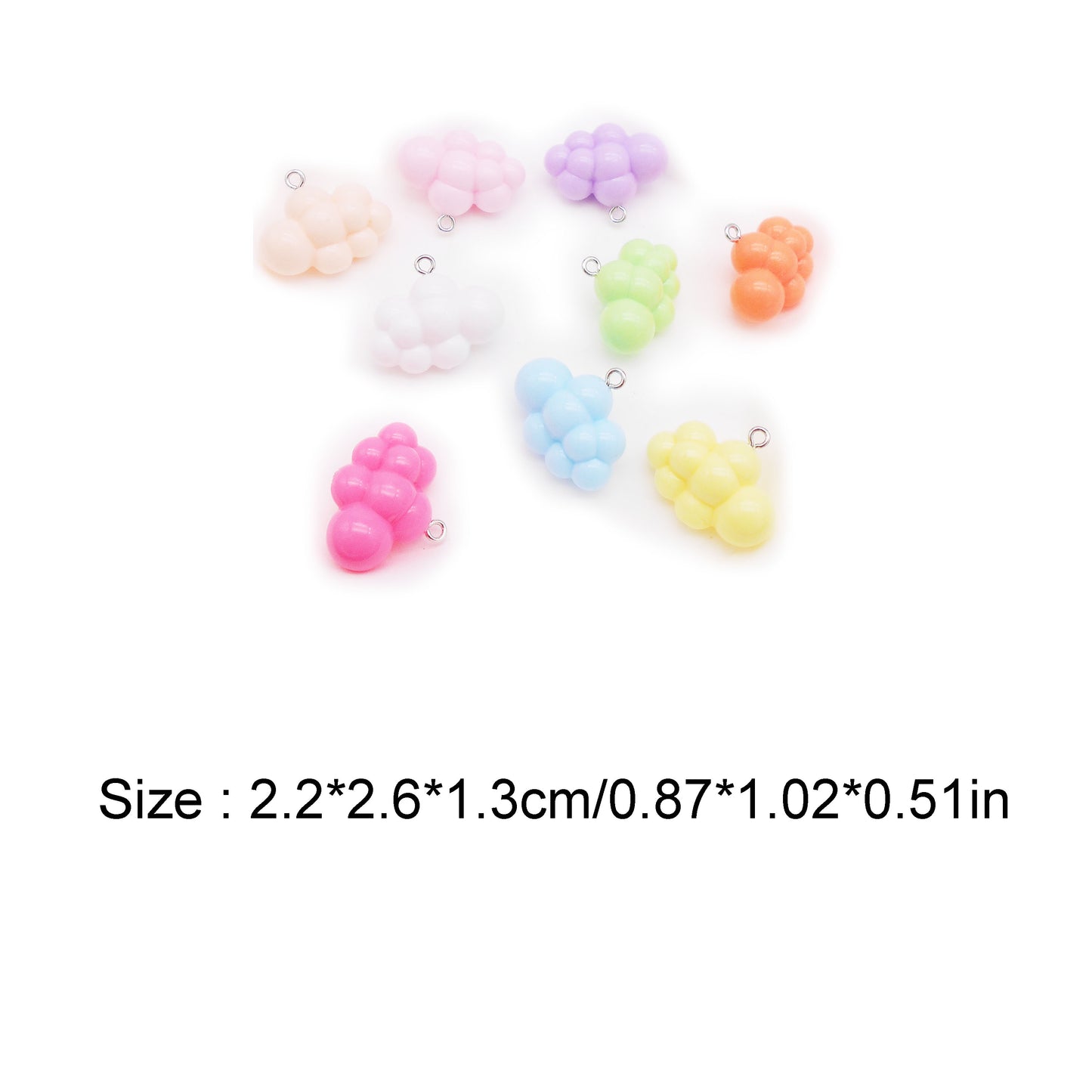 10Pcs Acrylic Cloud-Shaped Charms 3D Floating Cloud Pendants for DIY Jewelry Making Necklace Bracelet Earrings Decor Crafts Supplies
