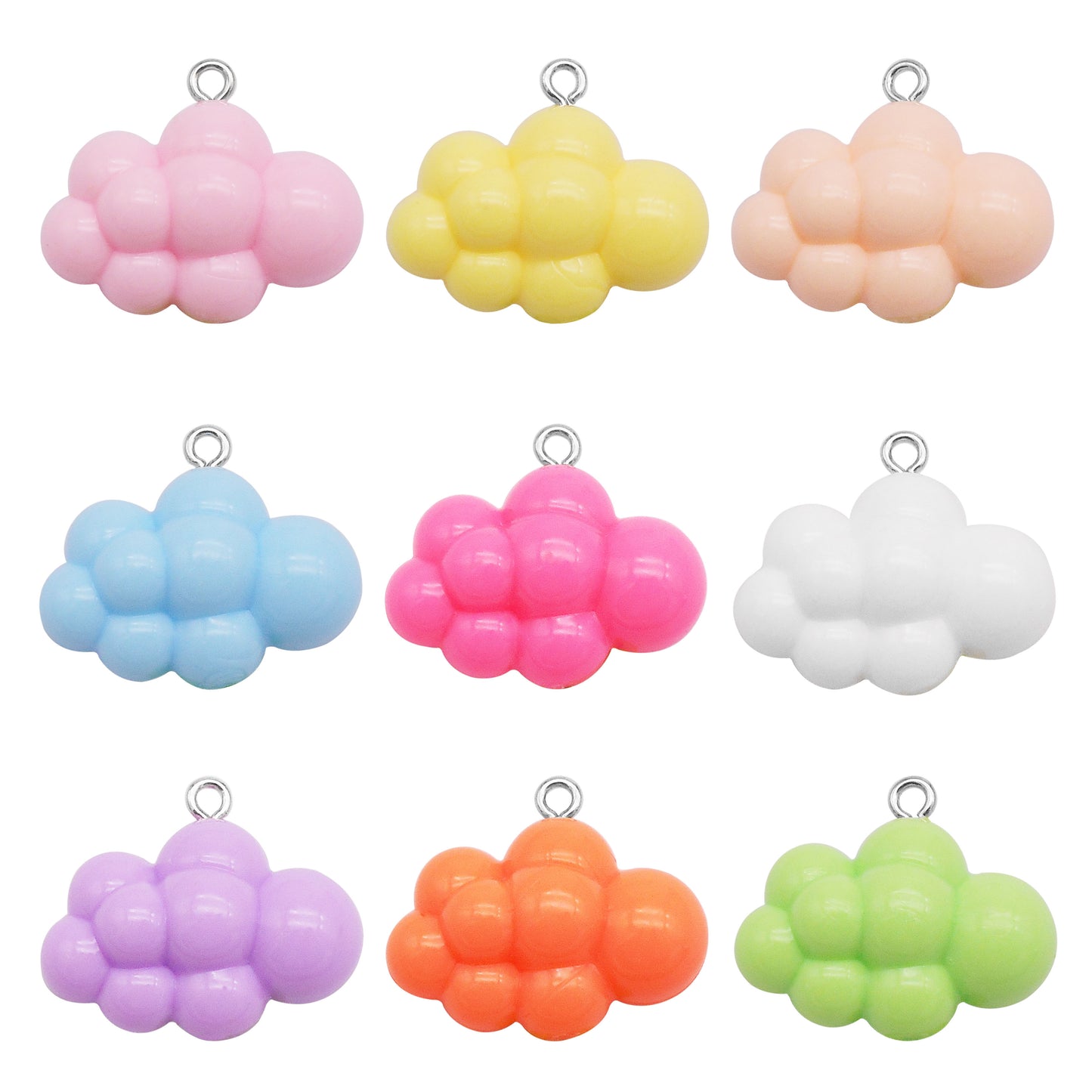 10Pcs Acrylic Cloud-Shaped Charms 3D Floating Cloud Pendants for DIY Jewelry Making Necklace Bracelet Earrings Decor Crafts Supplies