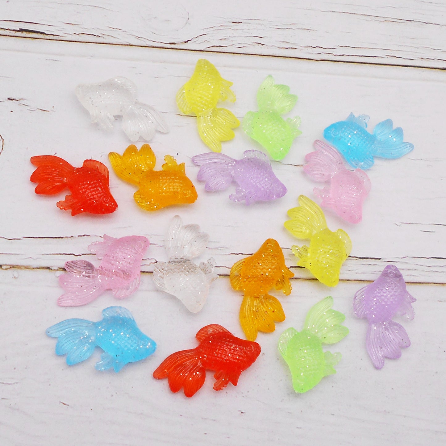 10Pcs 36x26x9mm Glow in Dark Goldfish Charms Acrylic Japanese Koi Fish Dangle for DIY Pendant Jewelry Making Crafts Decor