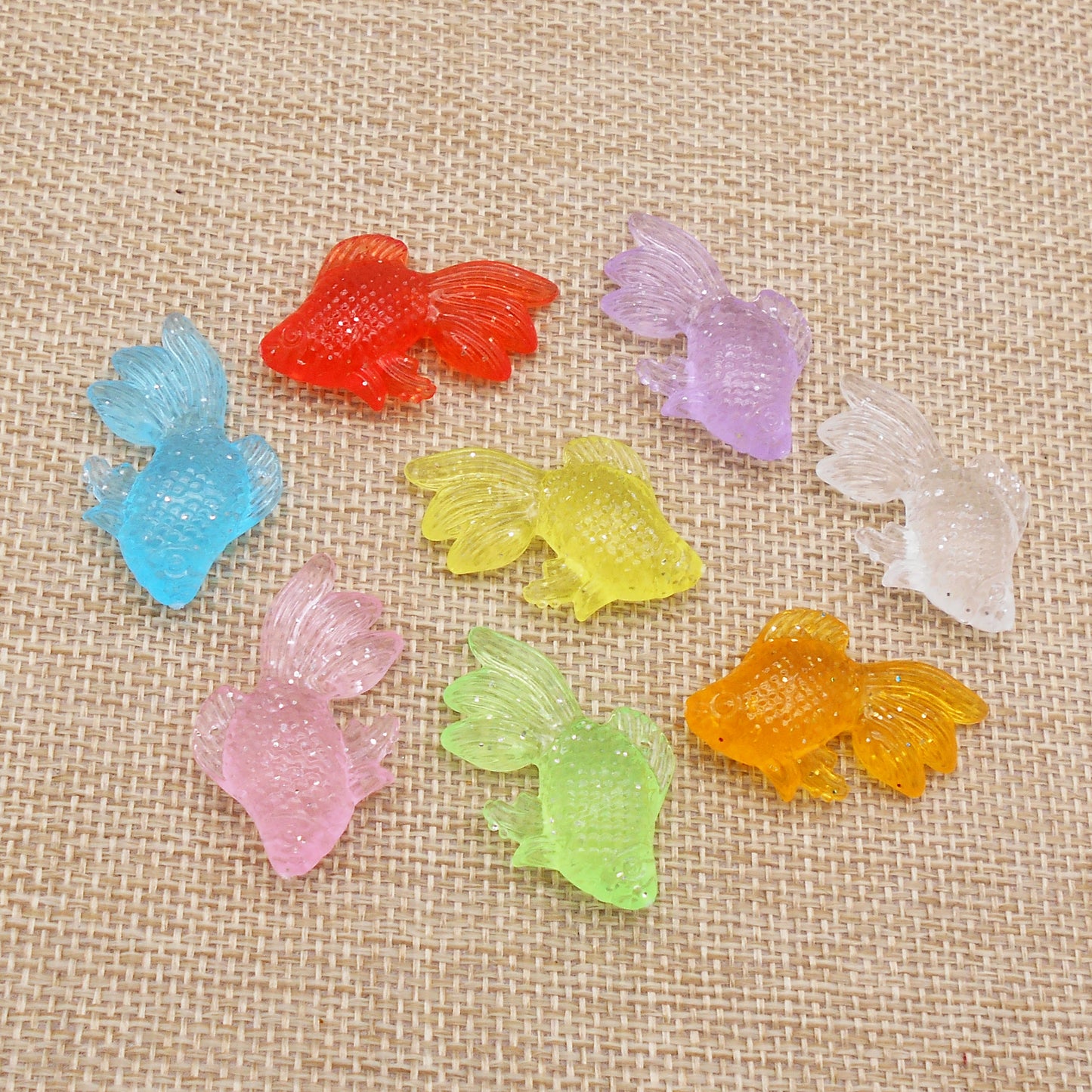 10Pcs 36x26x9mm Glow in Dark Goldfish Charms Acrylic Japanese Koi Fish Dangle for DIY Pendant Jewelry Making Crafts Decor