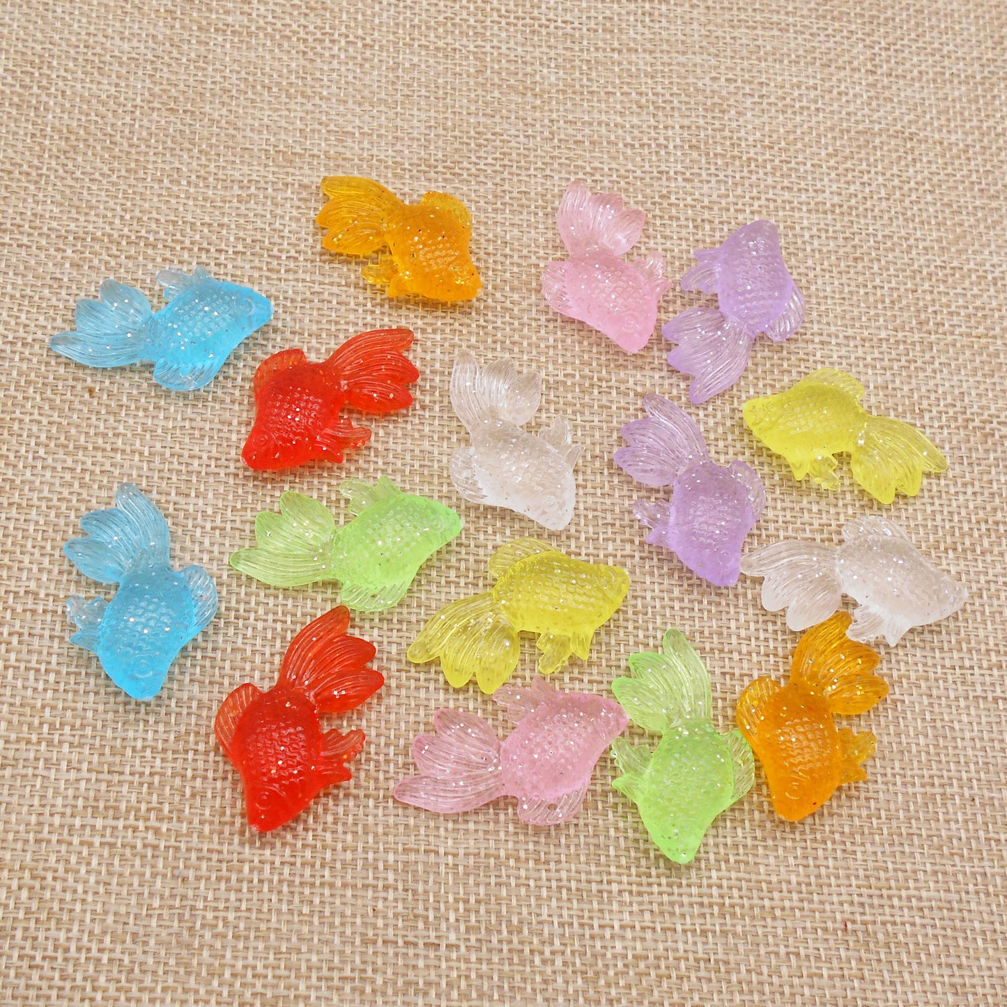 10Pcs 36x26x9mm Glow in Dark Goldfish Charms Acrylic Japanese Koi Fish Dangle for DIY Pendant Jewelry Making Crafts Decor