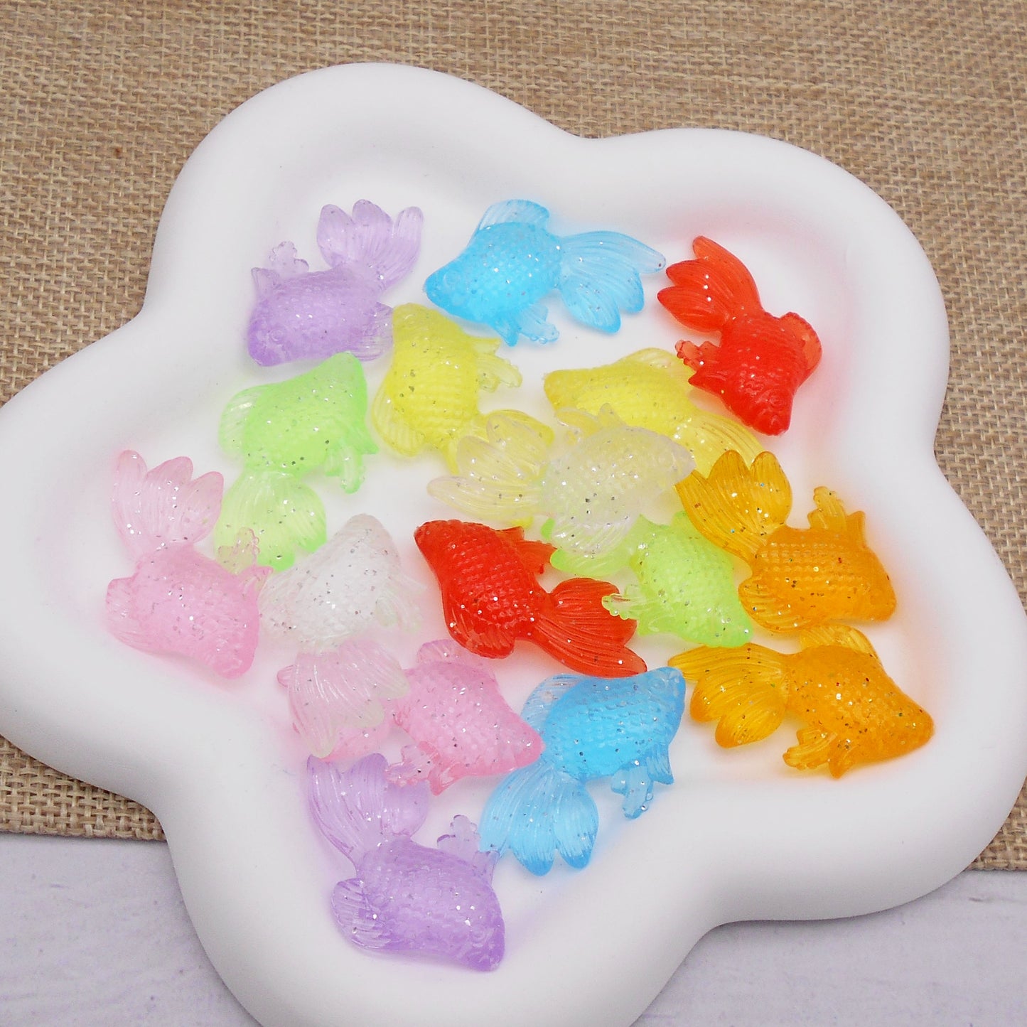 10Pcs 36x26x9mm Glow in Dark Goldfish Charms Acrylic Japanese Koi Fish Dangle for DIY Pendant Jewelry Making Crafts Decor