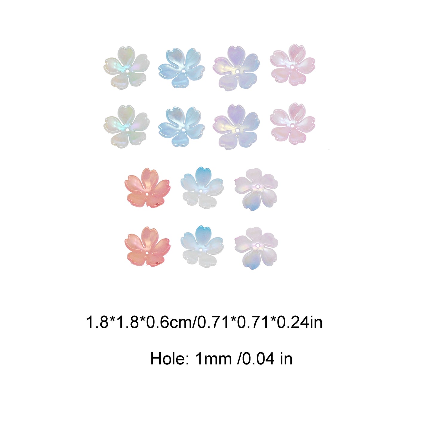 100Pcs Colorful Acrylic Flower Beads Cap DIY Jewelry Findings Bellflower Shaped Spacer Beads Charms Bracelets Supplies for Jewelry Making