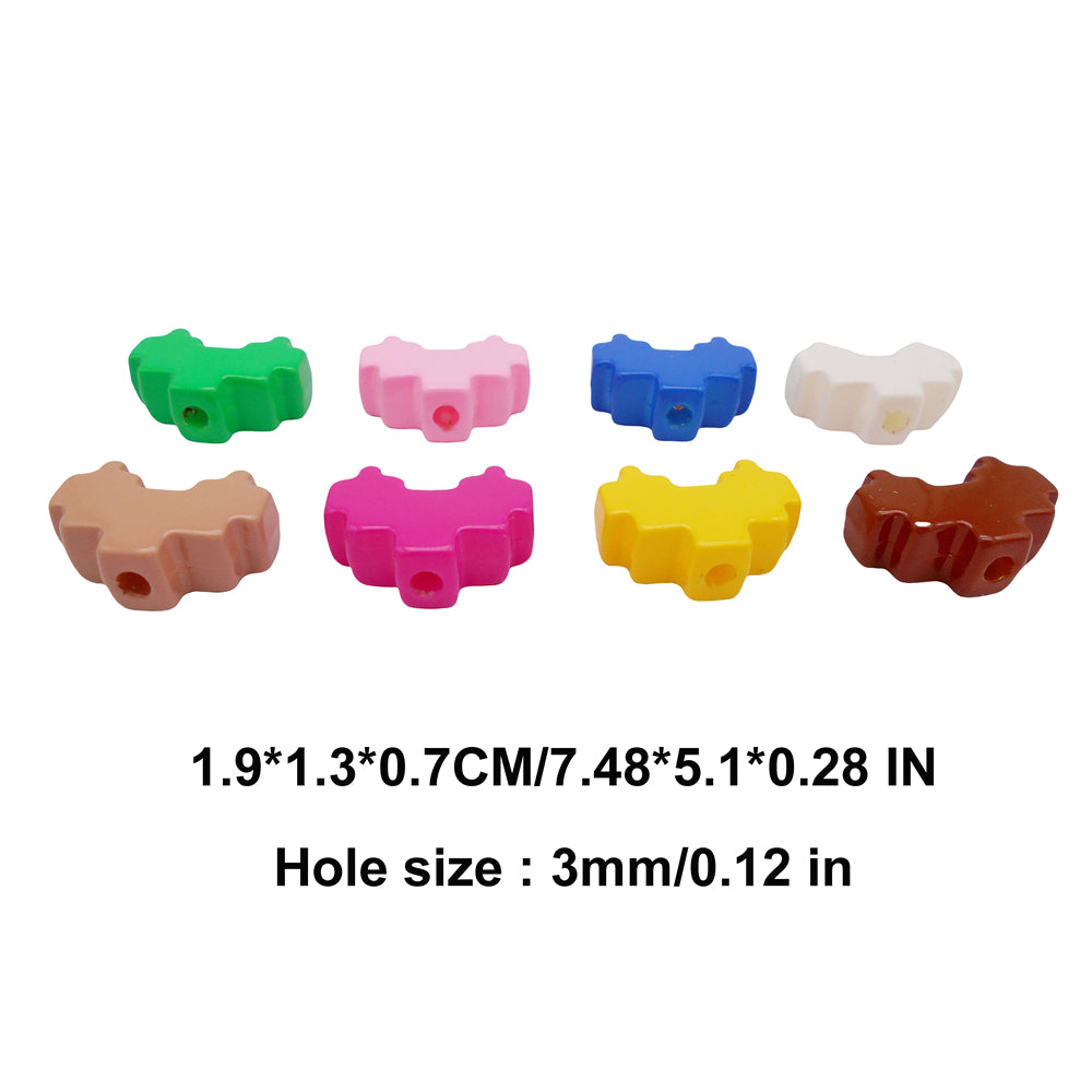 10Pcs Plastic Heart Beads Mosaic Designed Spacer Beads Necklace Bracelet Making Accessories DIY Crafts Supplies Phone Chain Tassel Decor
