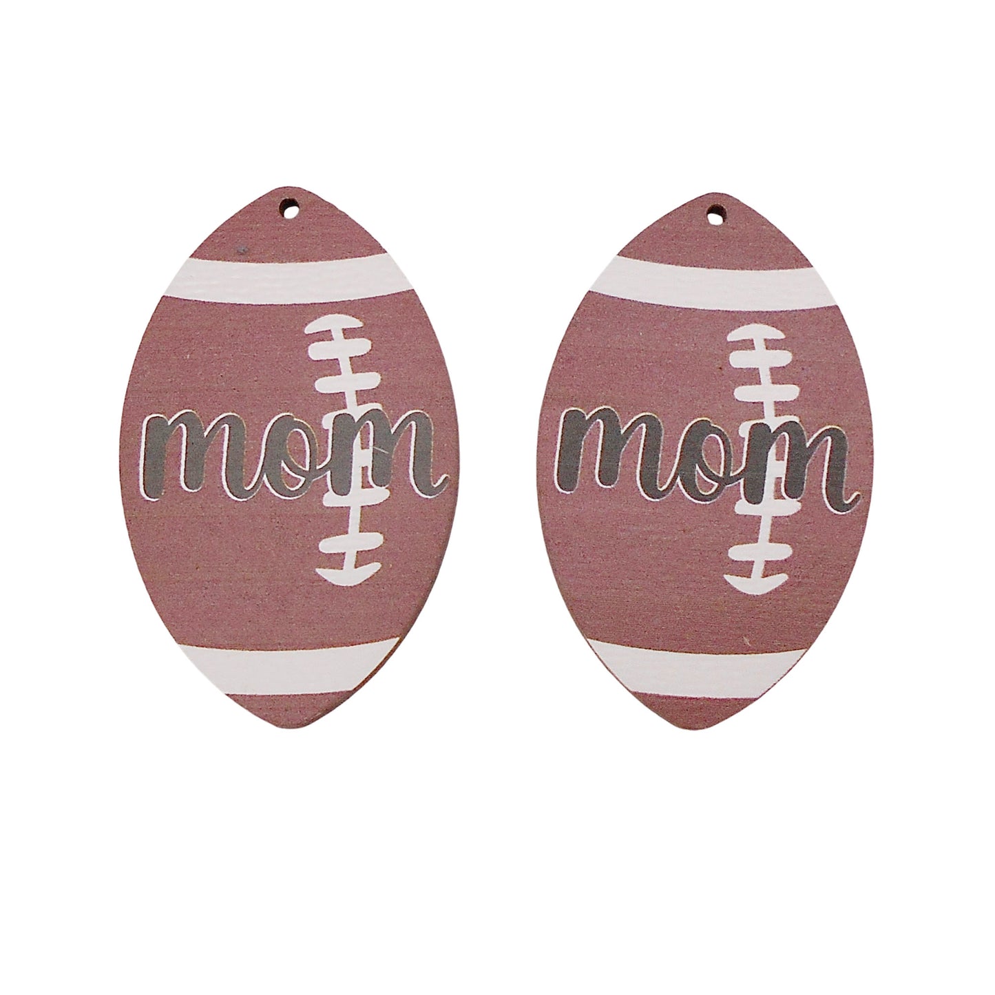 10PCS Wooden American Football Charms - Flat Back DIY Pendants for Jewelry Making (Necklace, Earrings, Bracelet) - Craft Supplies & Decor