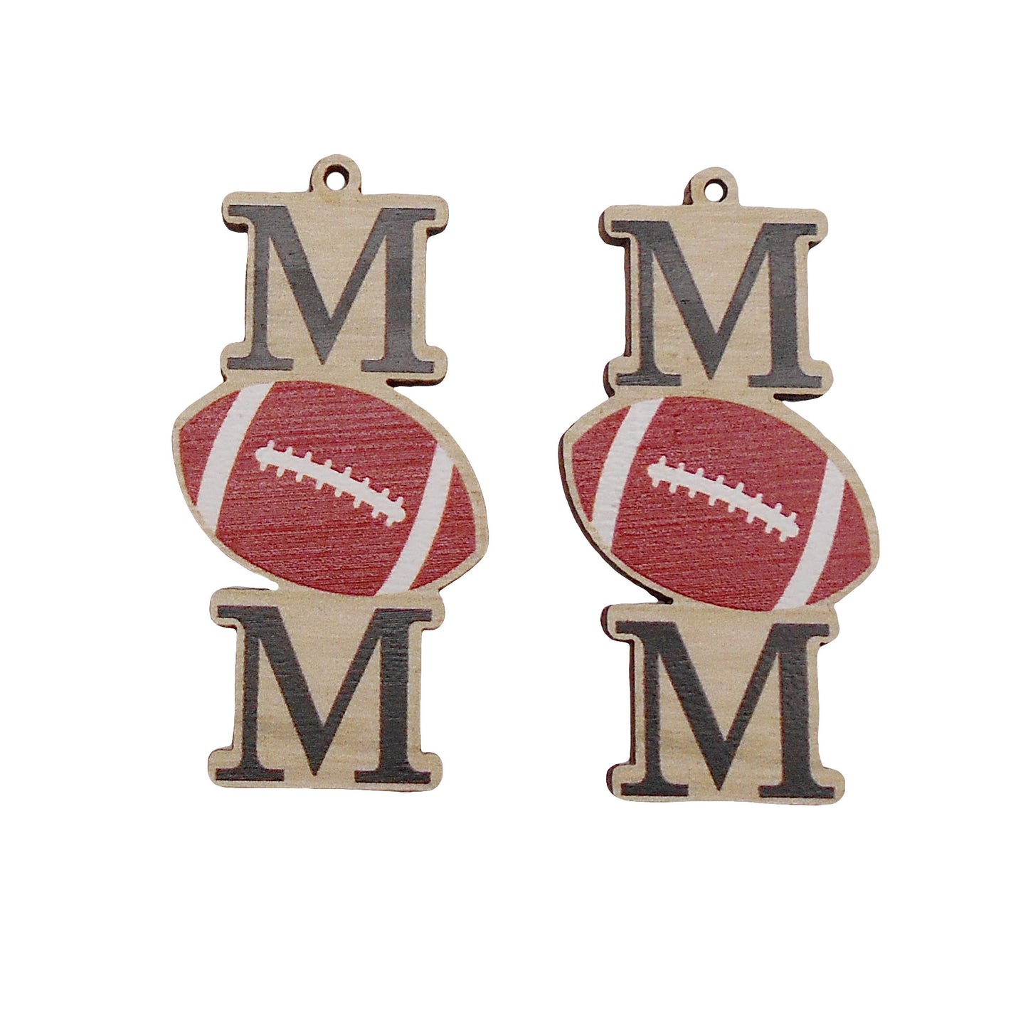 10PCS Wooden American Football Charms - Flat Back DIY Pendants for Jewelry Making (Necklace, Earrings, Bracelet) - Craft Supplies & Decor