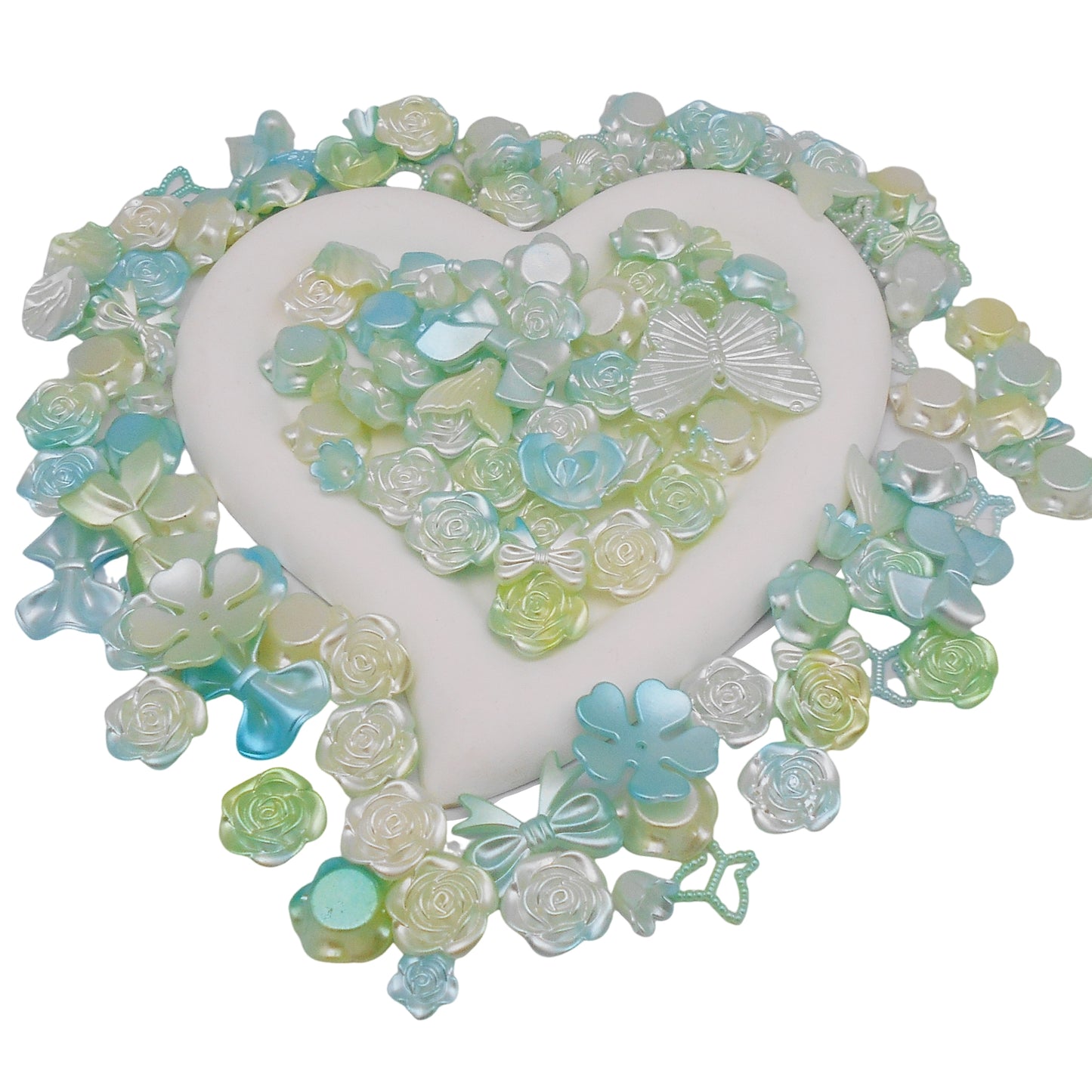 Randomly send mixed plastic beads 500g Flower Rose Beads Butterfly Bow Charms Pendant Mixed