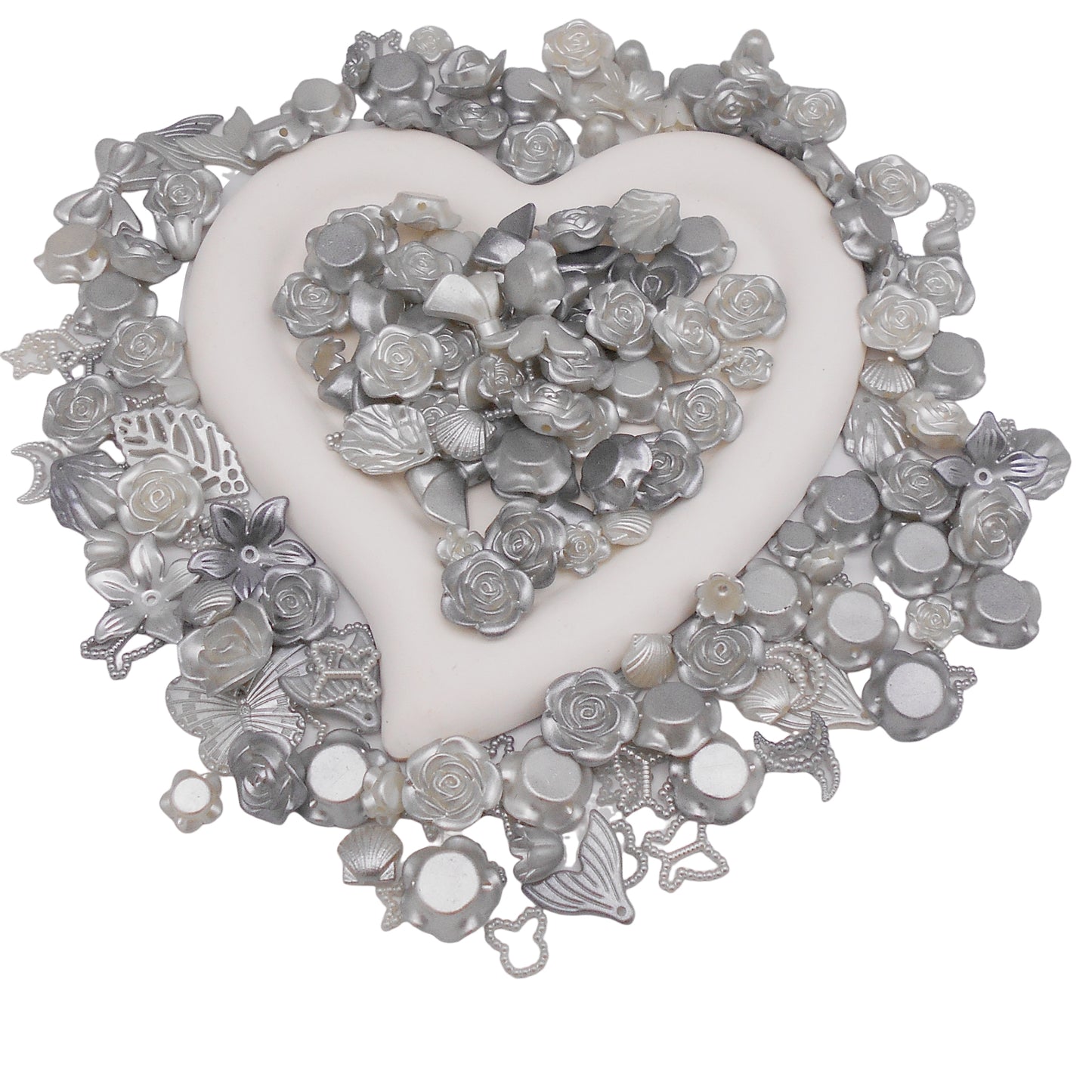 Randomly send mixed plastic beads 500g Flower Rose Beads Butterfly Bow Charms Pendant Mixed